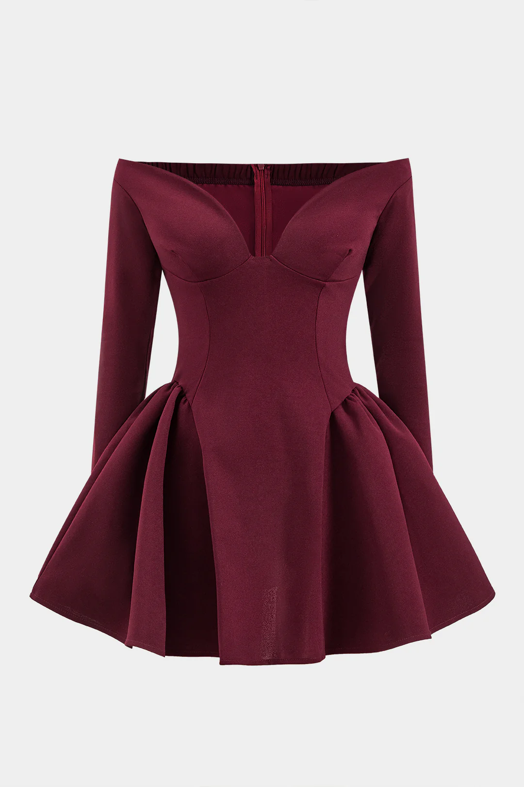 Off Shoulder Long Sleeve Mini Dress - Weenar