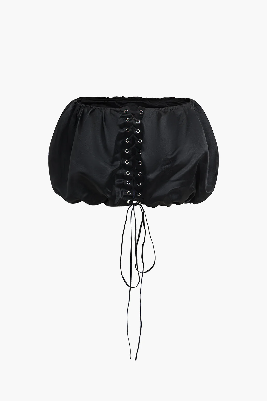 Satin Ruched Tie-Up Skirt - Weenar