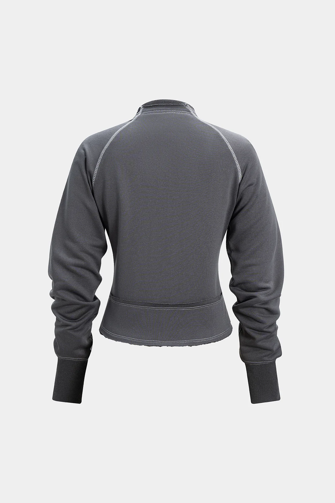 Letter Embroidery Zipper Sweatshirt - Weenar
