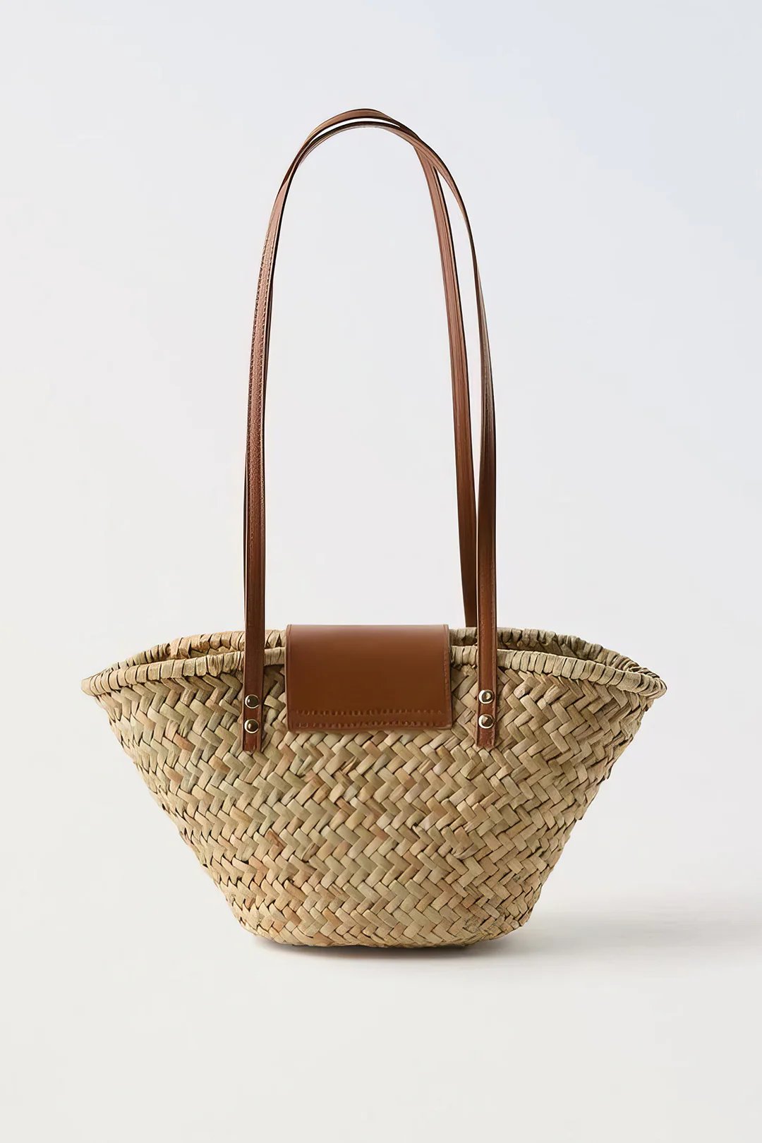 Faux Leather Rattan Patchwork Woven Shoulder Bag - Weenar