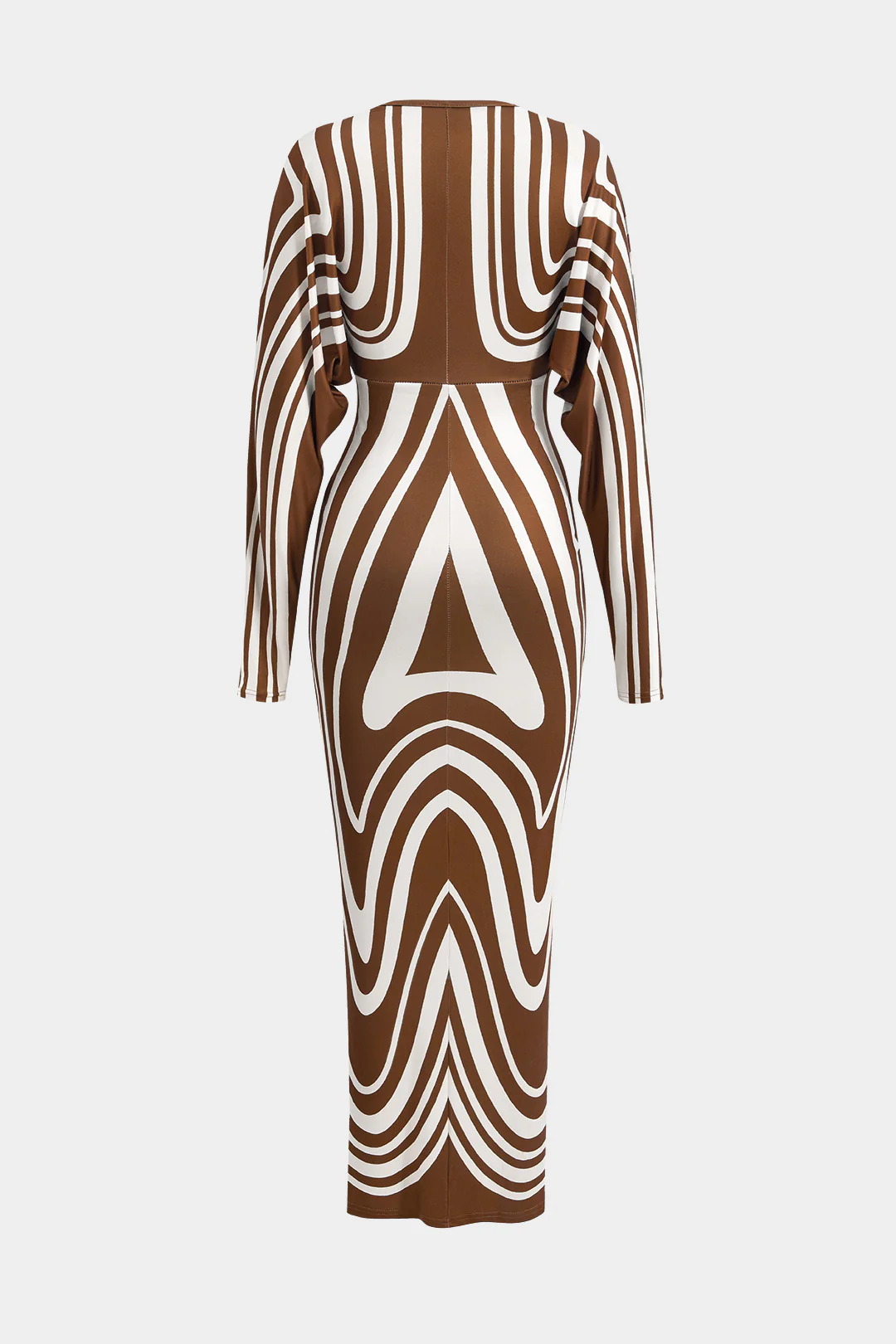 Geometric Print V-Neck Maxi Dress - Weenar