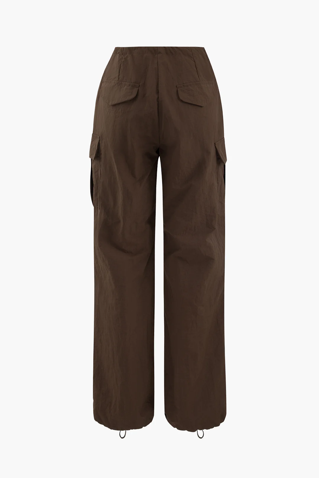 Ruched Drawstring Pocket Low Waist Pants - Weenar