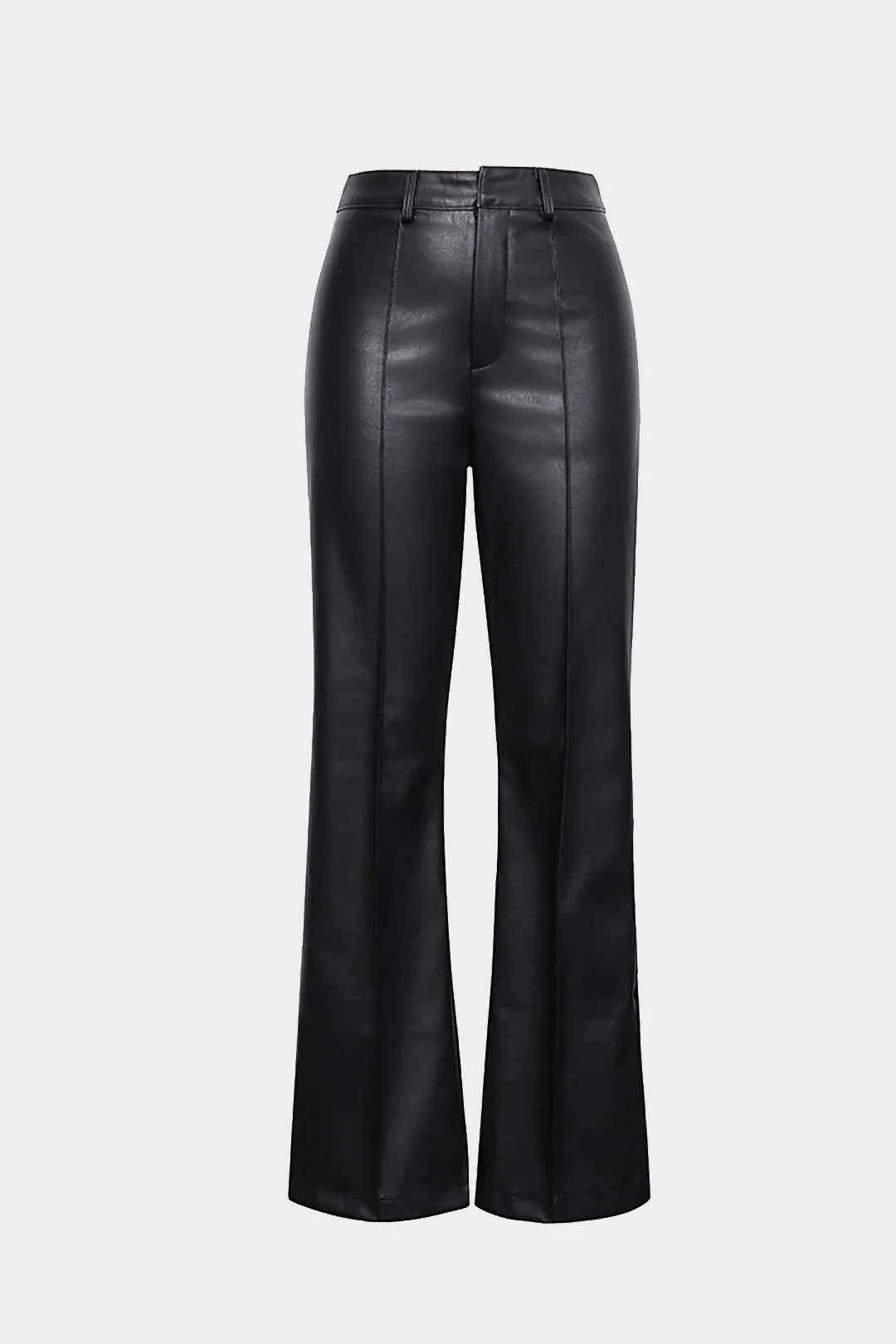 Faux Leather Straight Leg Pants - Weenar