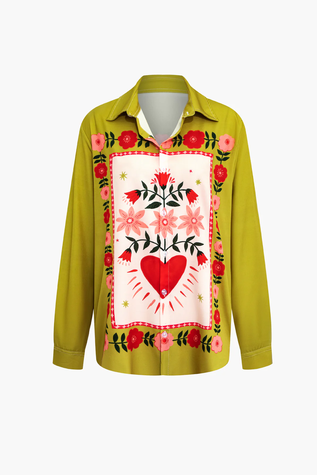 Floral Print Long Sleeve Shirt And Drawstring Shorts Set - Weenar
