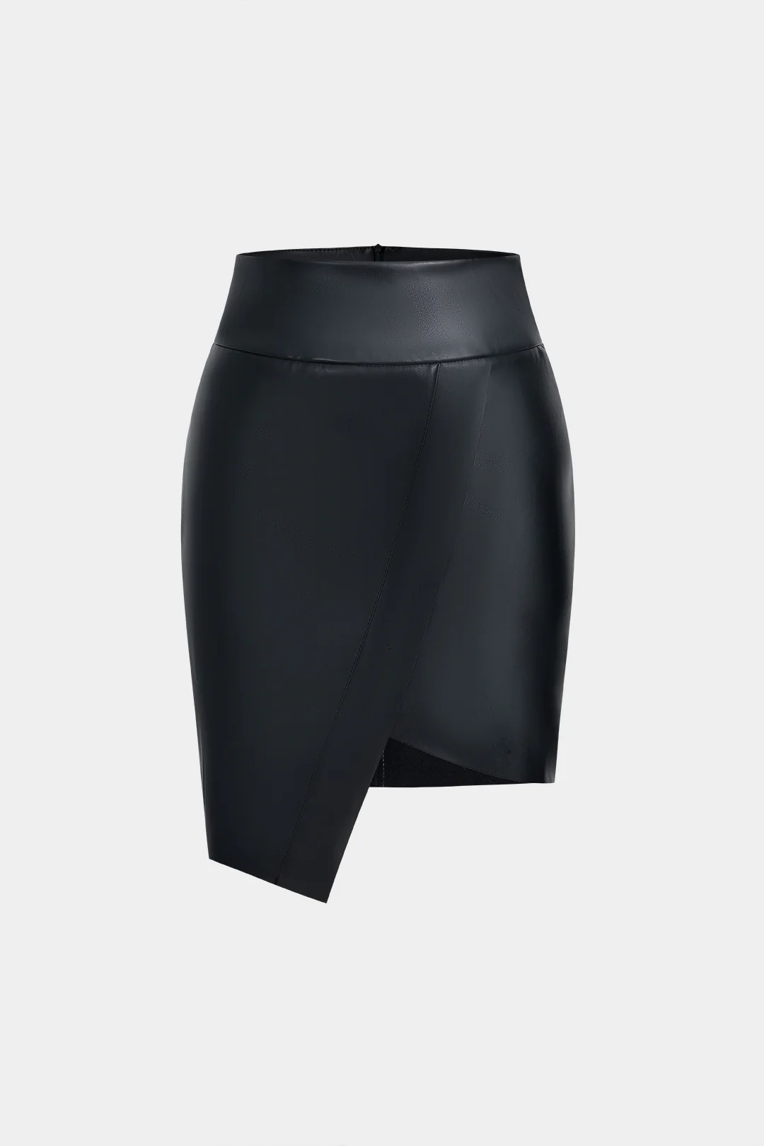 Faux Leather Zipper Skirt - Weenar