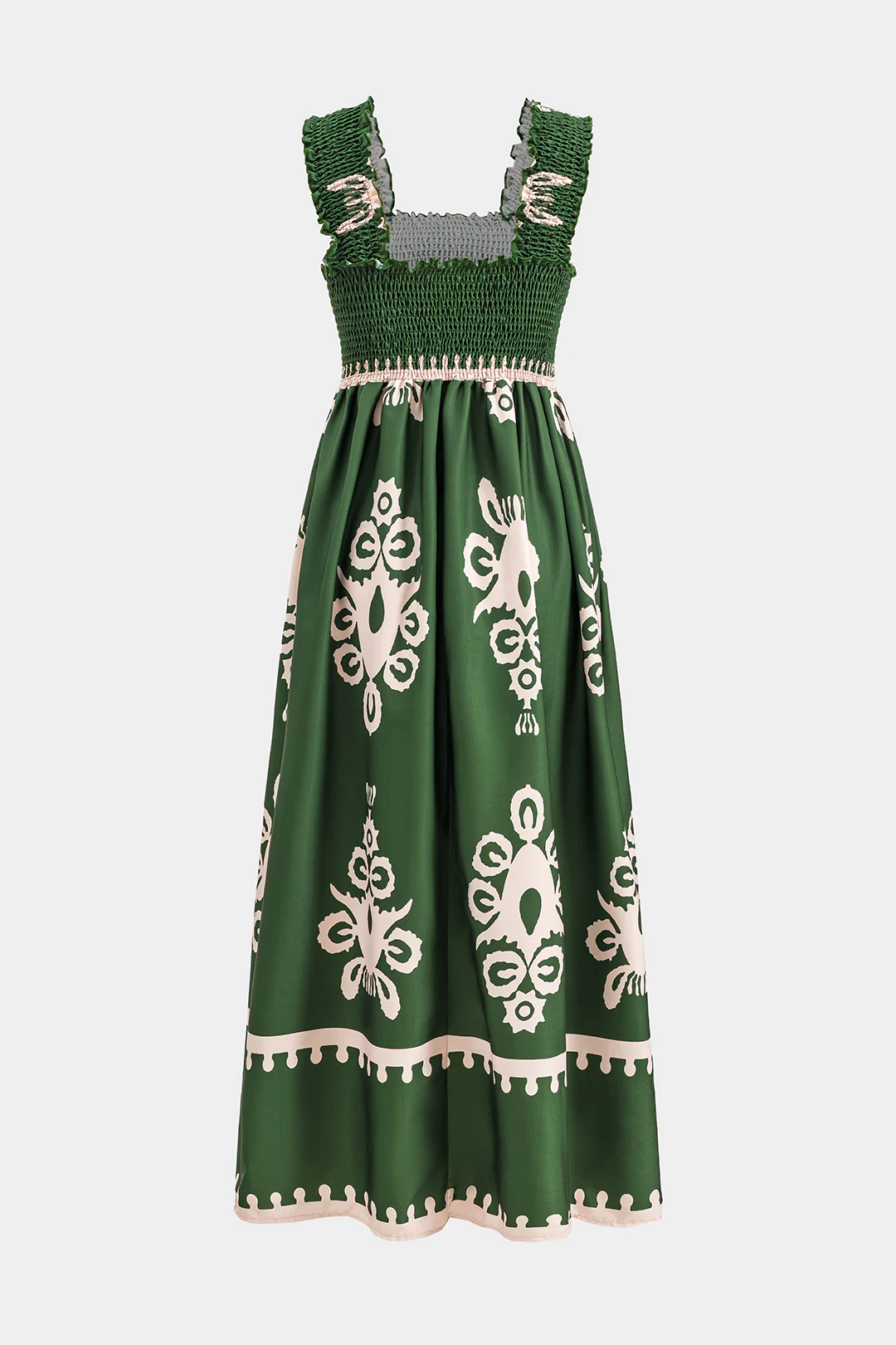 Shirred Strapless Sleeveless Maxi Dress - Weenar