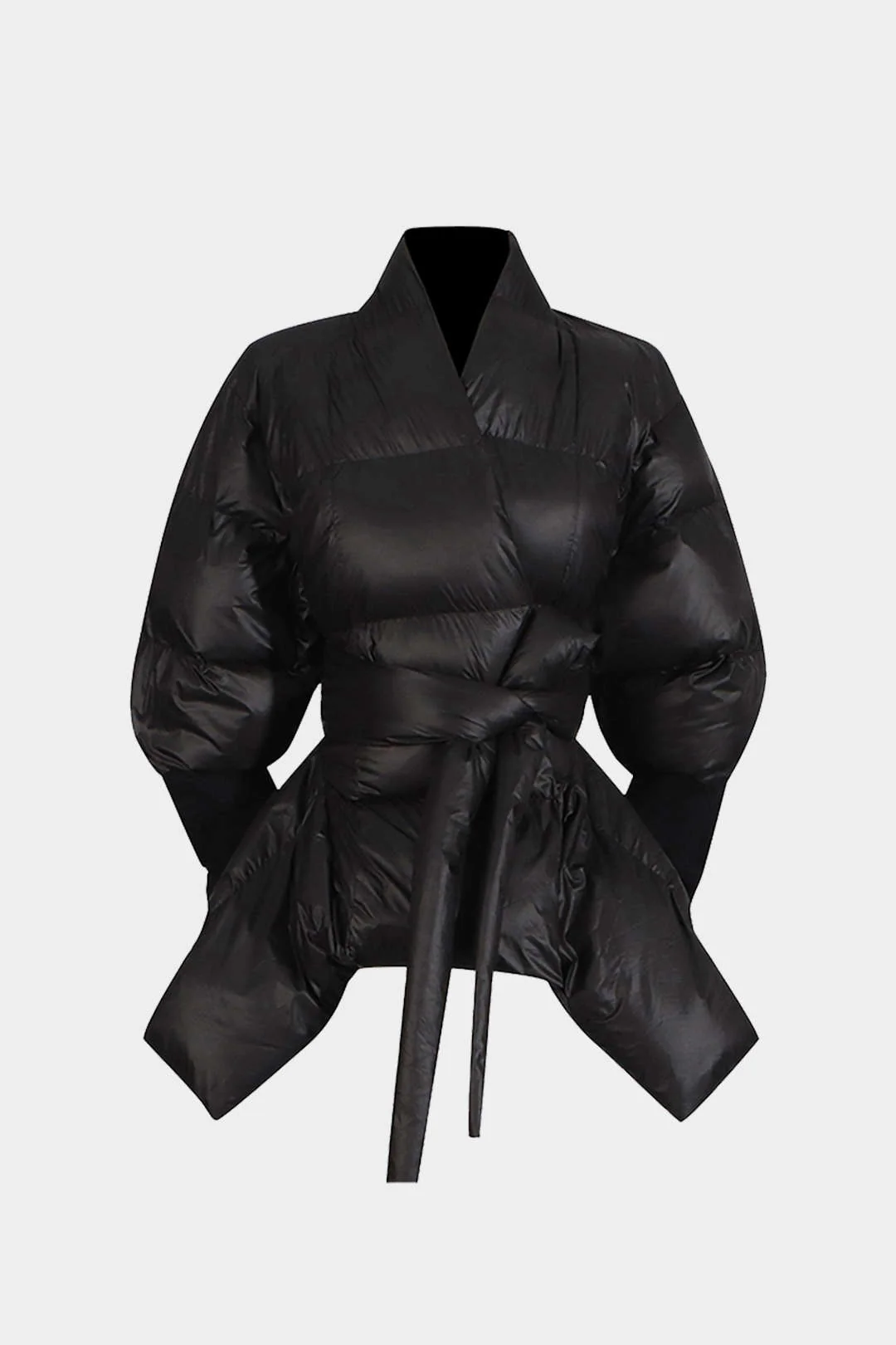Solid Padded Belted Puffer - Weenar