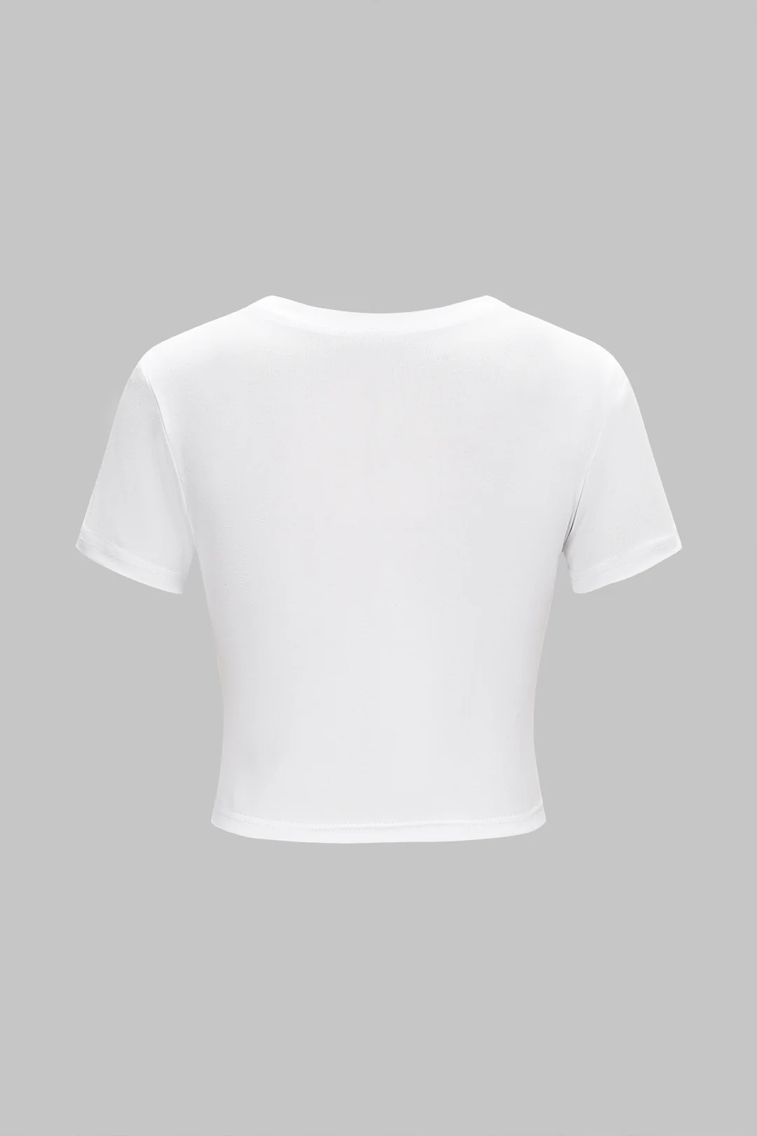 Letter Print Round Neck Short Sleeve T-Shirt - Weenar