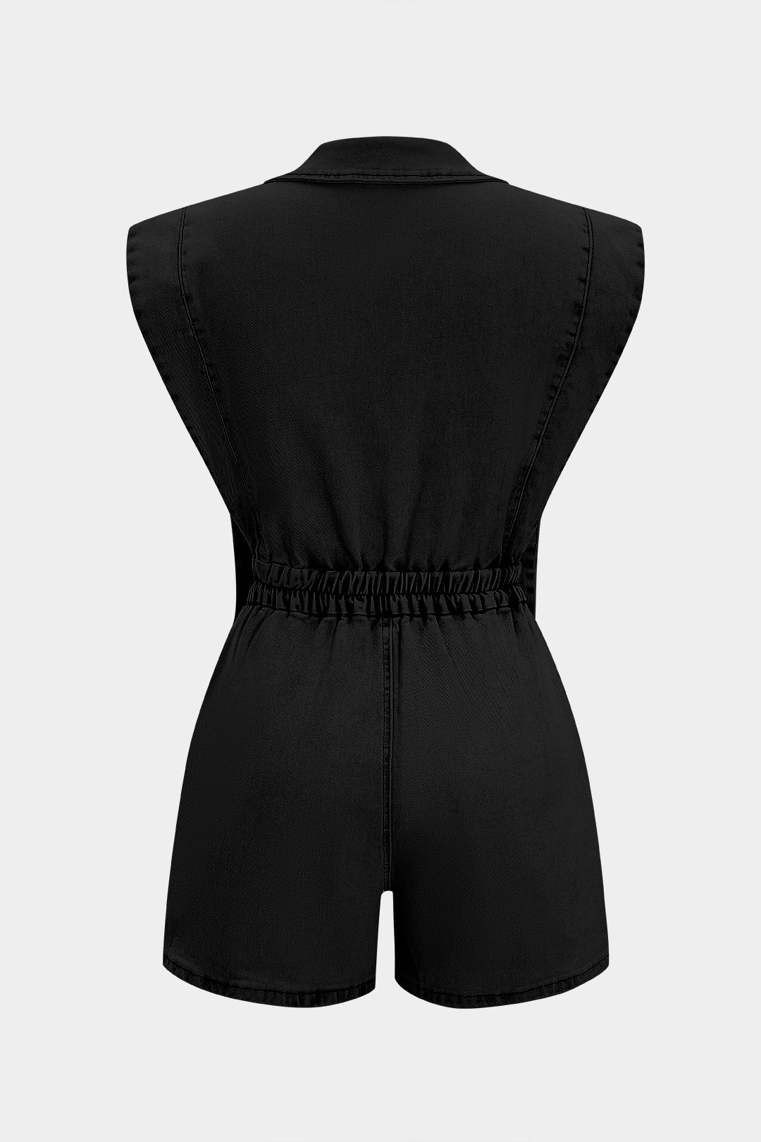 Denim V-Neck Cut Out Jumpsuit - Weenar
