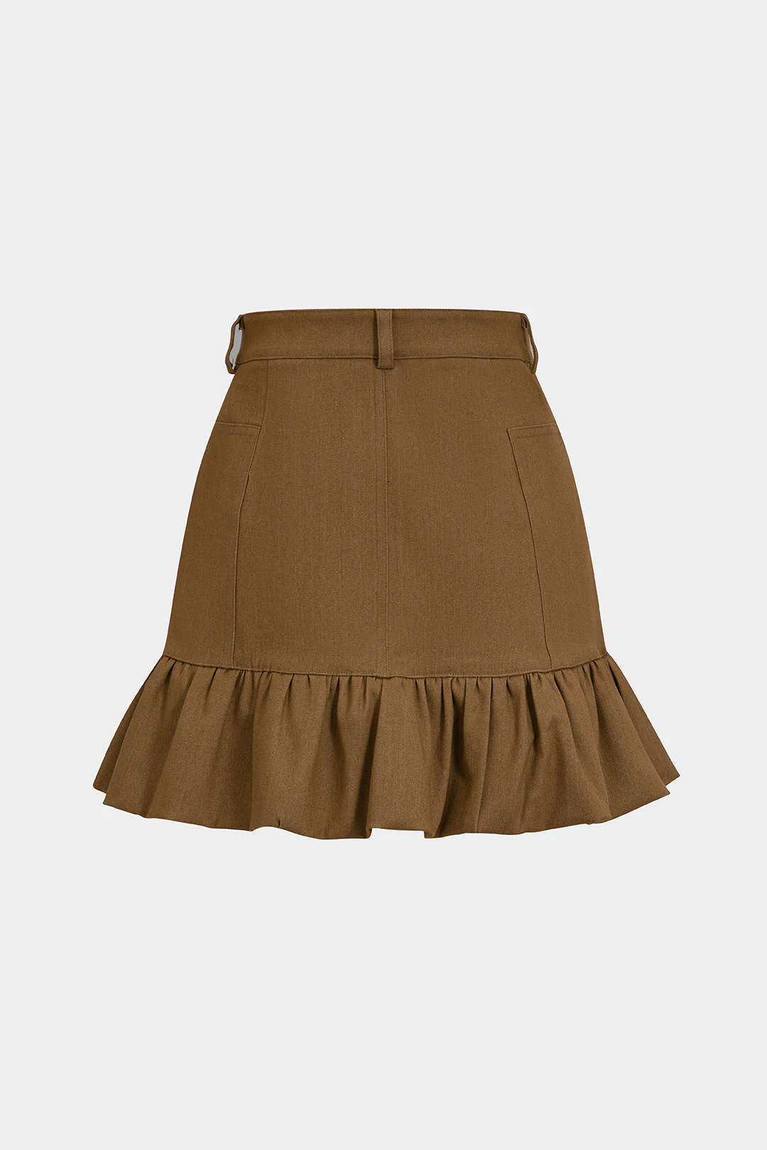 Denim High Waist Ruched Hem Skirt - Weenar