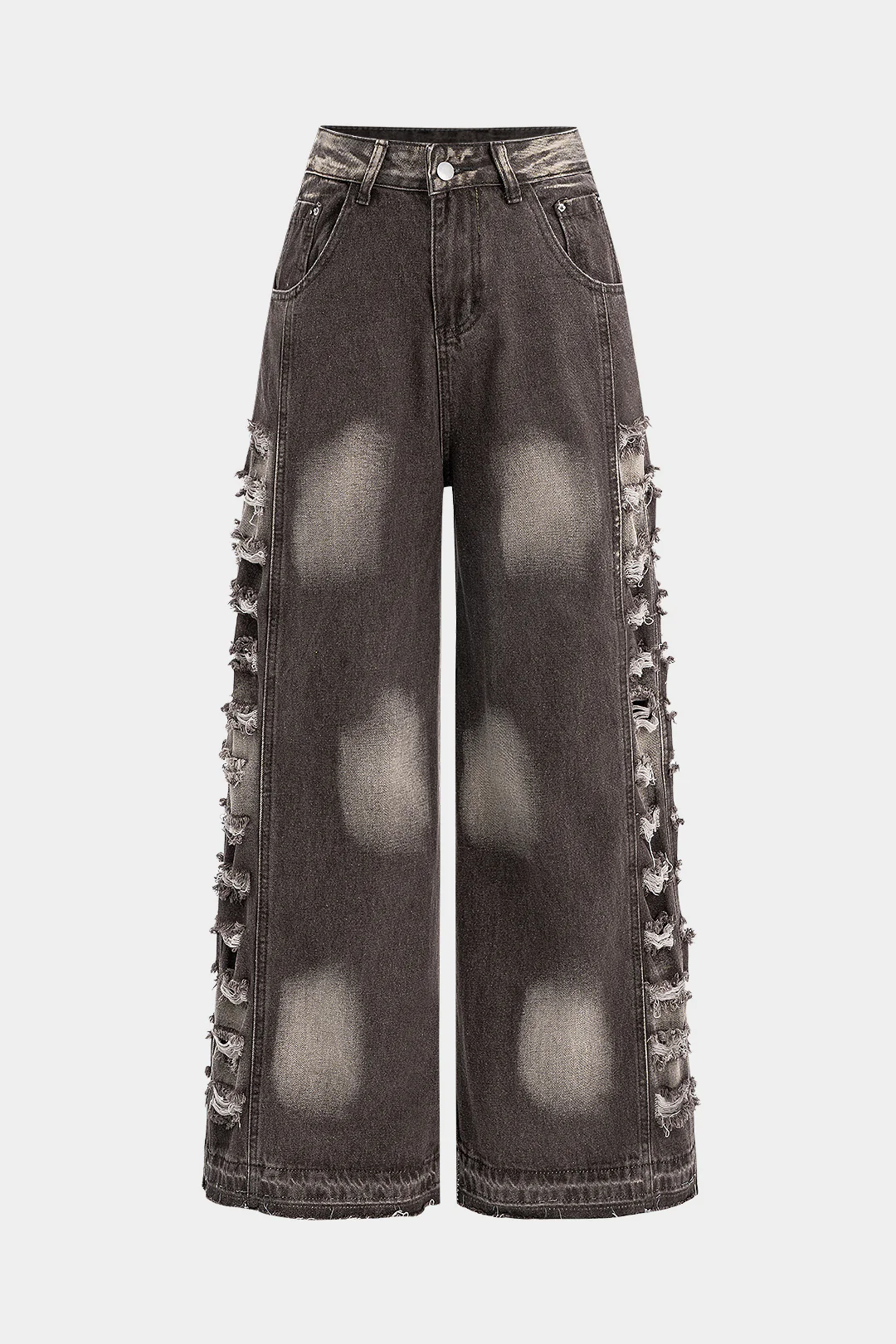 Denim Distressed Hollow Out Jeans - Weenar