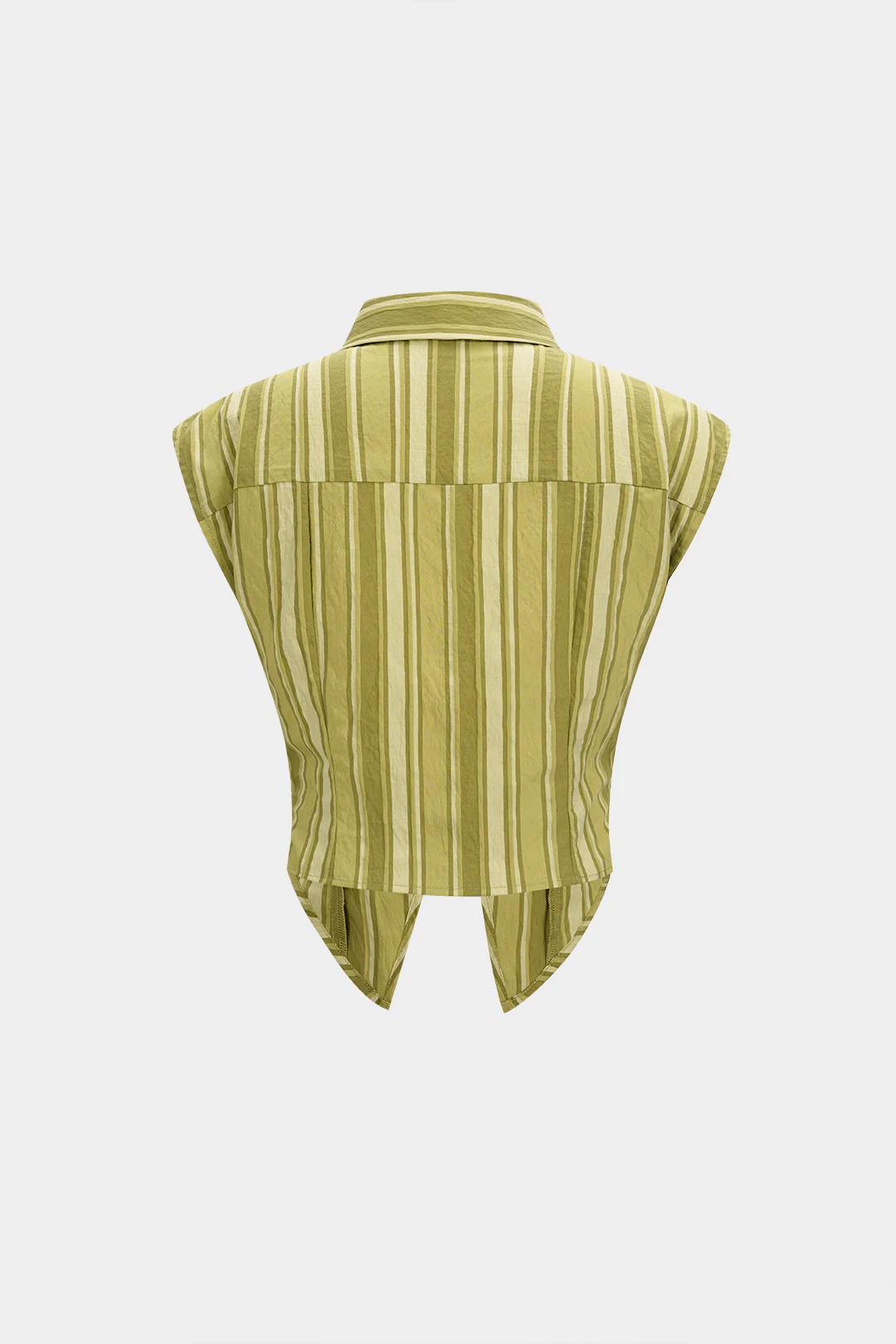 Stripes Print Lapel Cut Out Tank Top - Weenar
