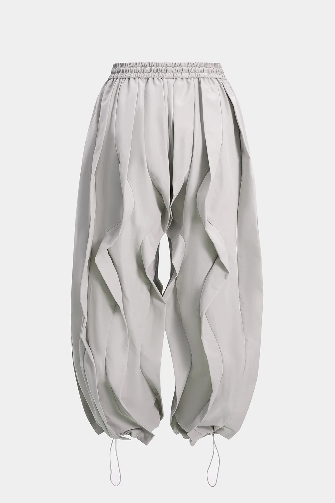 Plus Size Drawstring Ruffle Trousers - Weenar