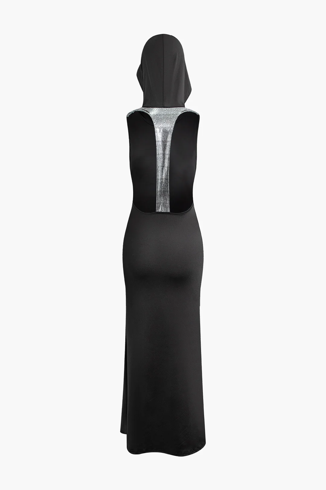 Backless Sequins Sleeveless Maxi Dress - Weenar