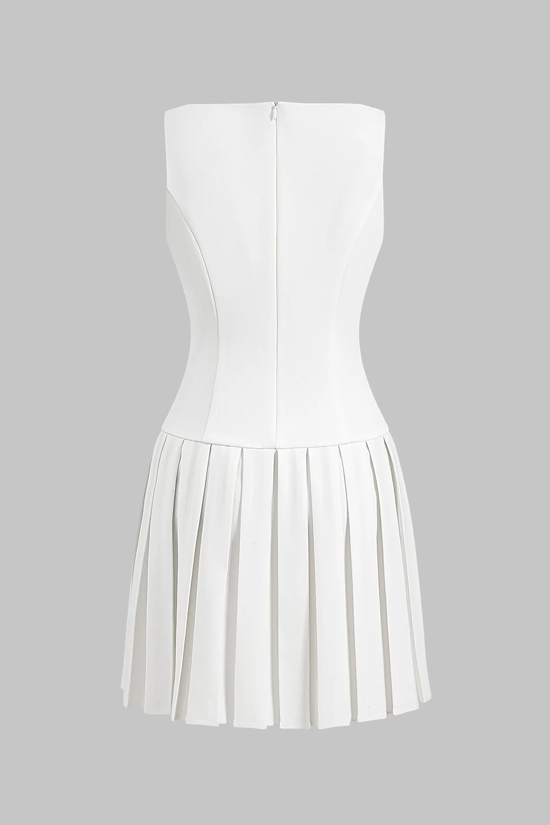 Metallic Button Sleeveless Tank Mini Dress - Weenar