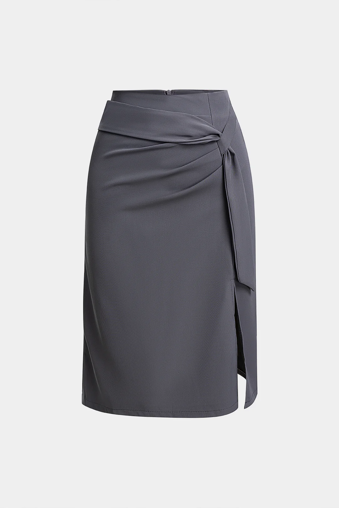 Asymmetrical Ruched Zipper Strappy Split Skirt - Weenar