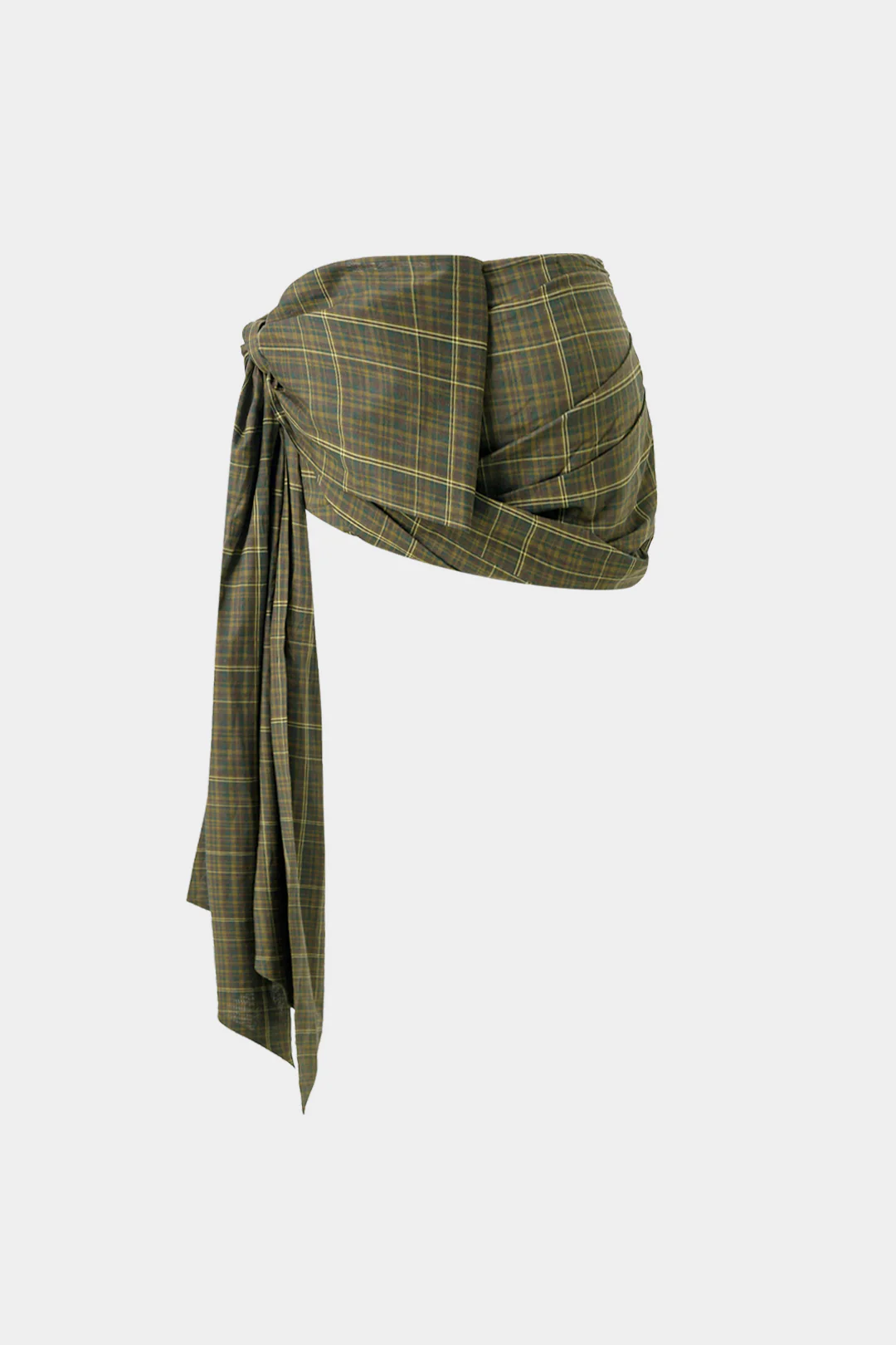 Plaid Print Asymmetrical Skirt - Weenar