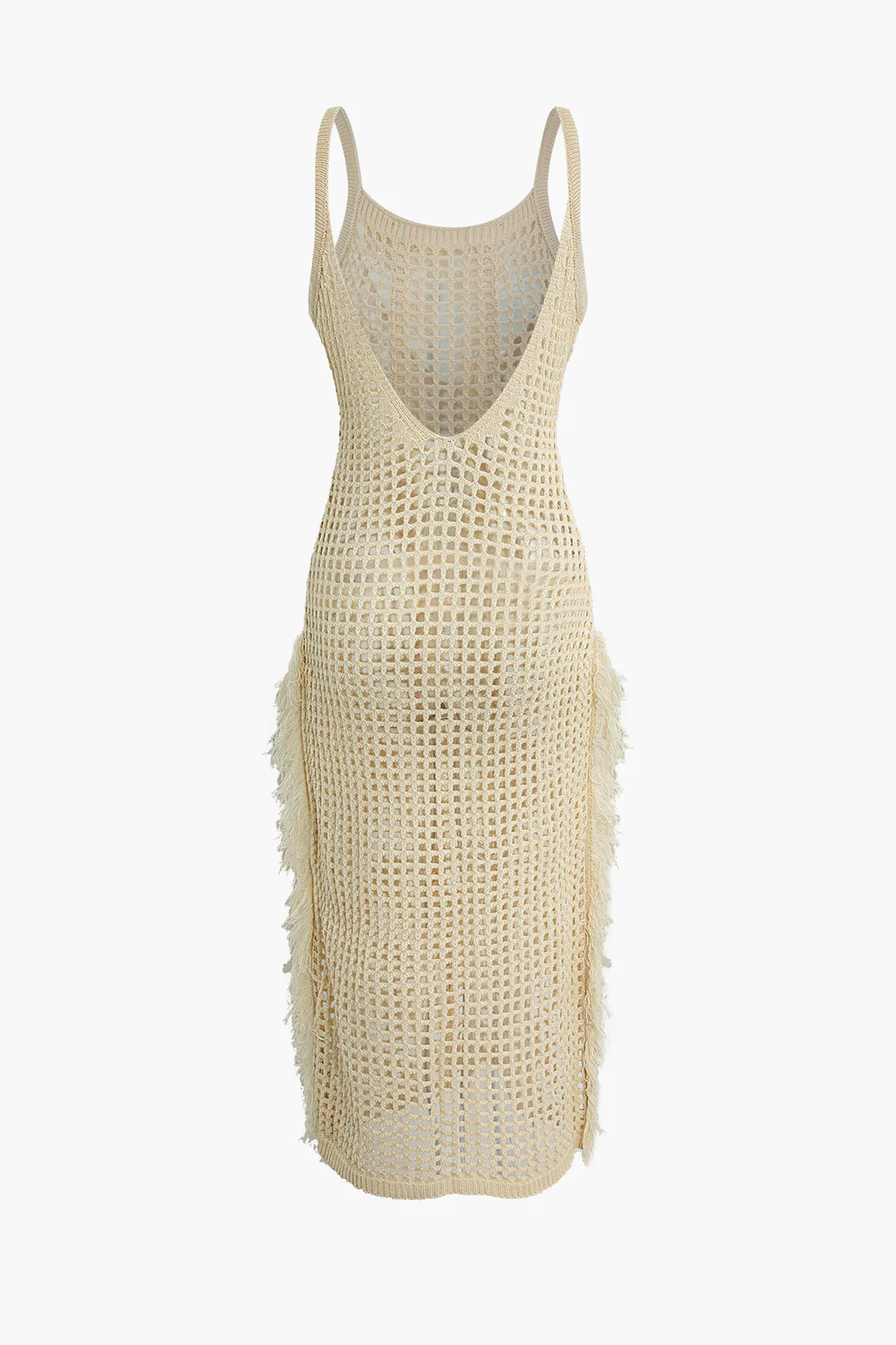 Fringe Cut Out Backless Cover Up - Weenar