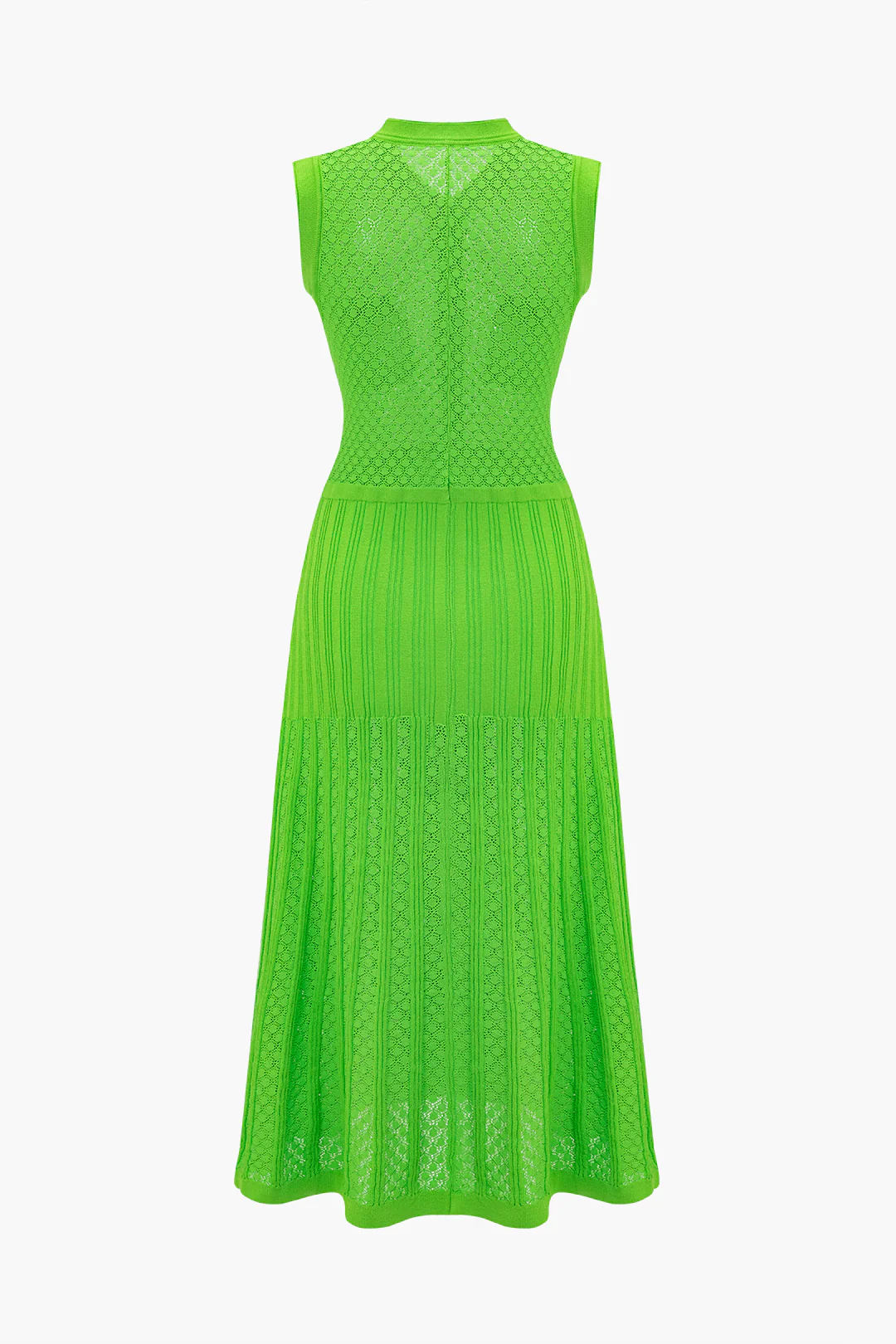 Knit V-Neck Button Pocket Sleeveless Dress - Weenar