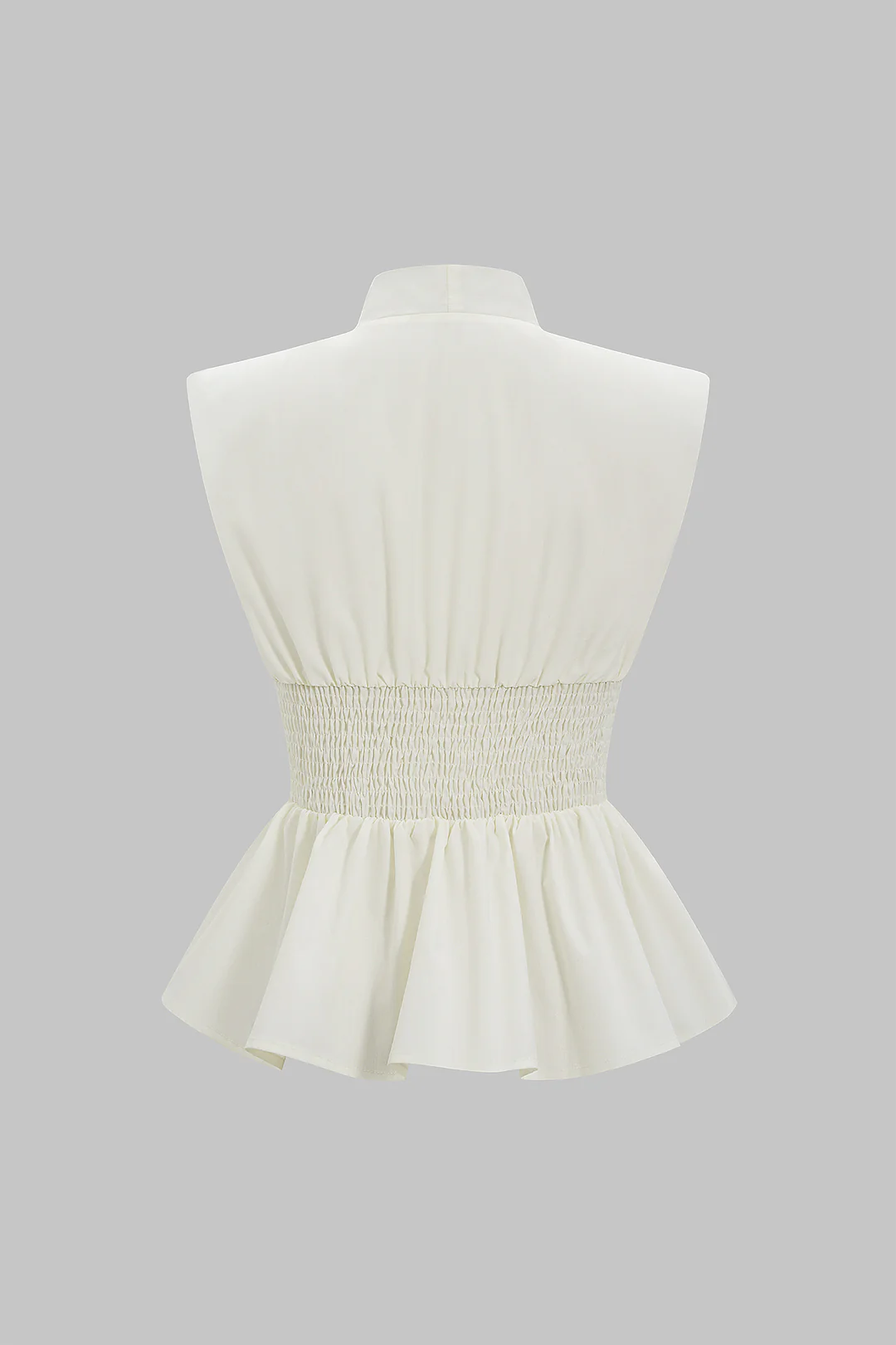 Deep V-Neck Zipper Ruched Tank Top - Weenar