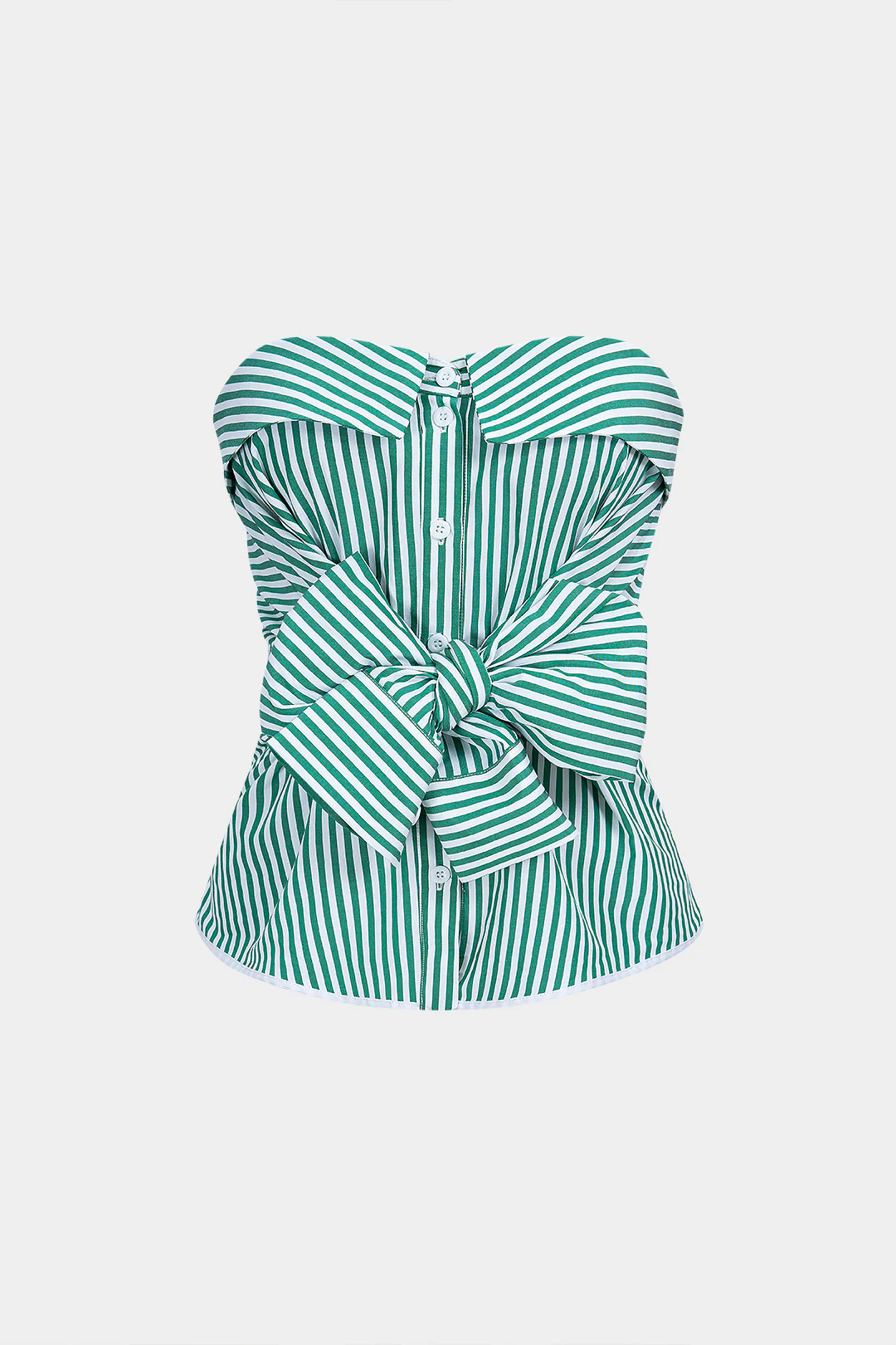 Stripes Print Knotted Button Tube Top - Weenar