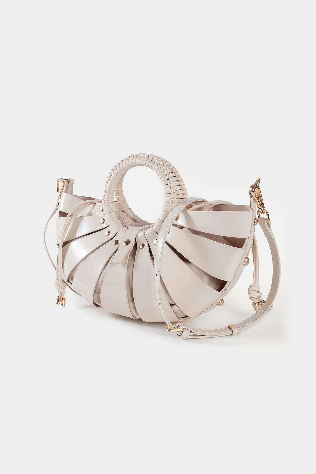 Faux Leather Hollow Out Tote Bag - Weenar