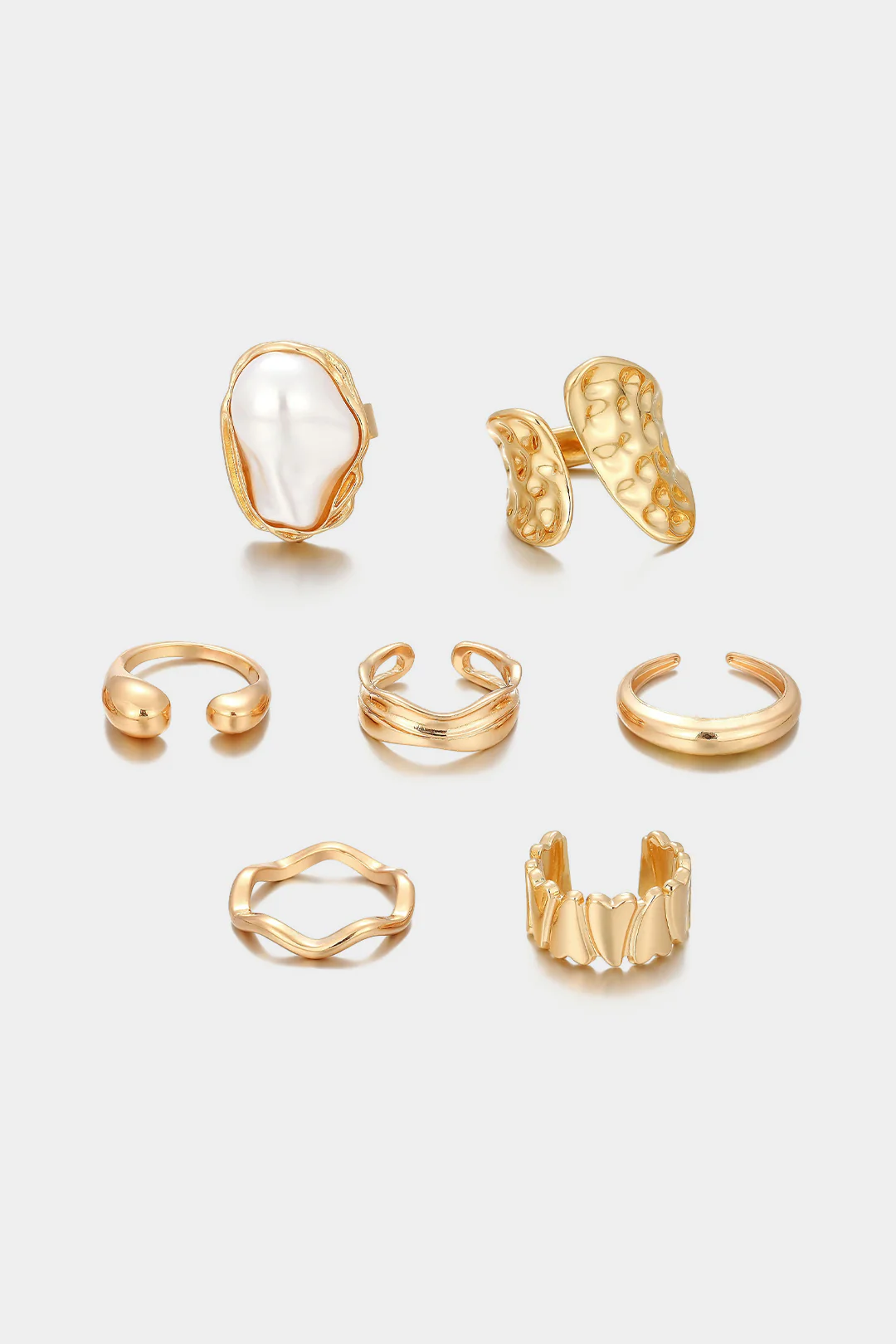 Alloy Irregular Geometric Rings - Weenar