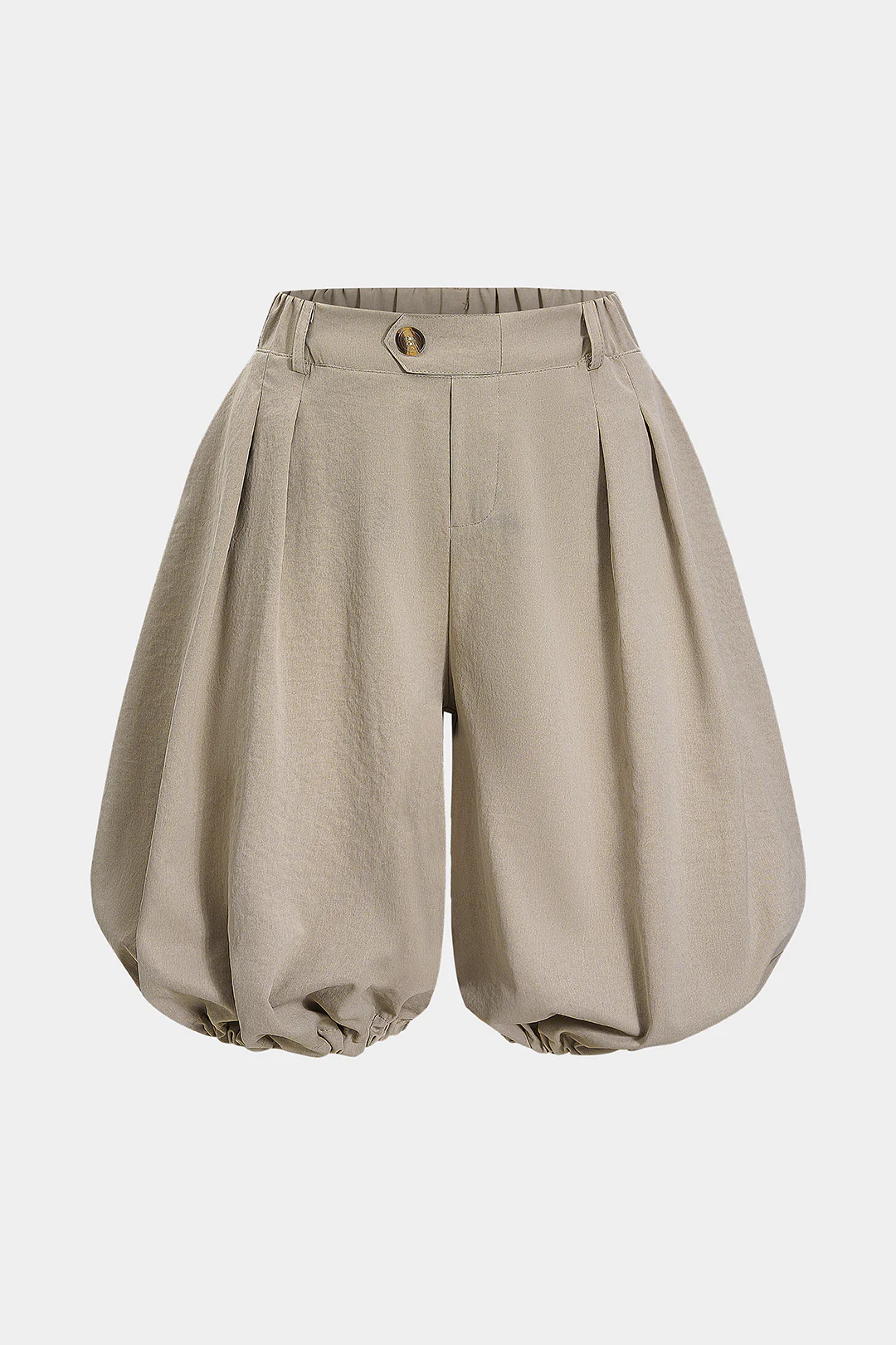 Plus Size Button Lantern Shorts - Weenar