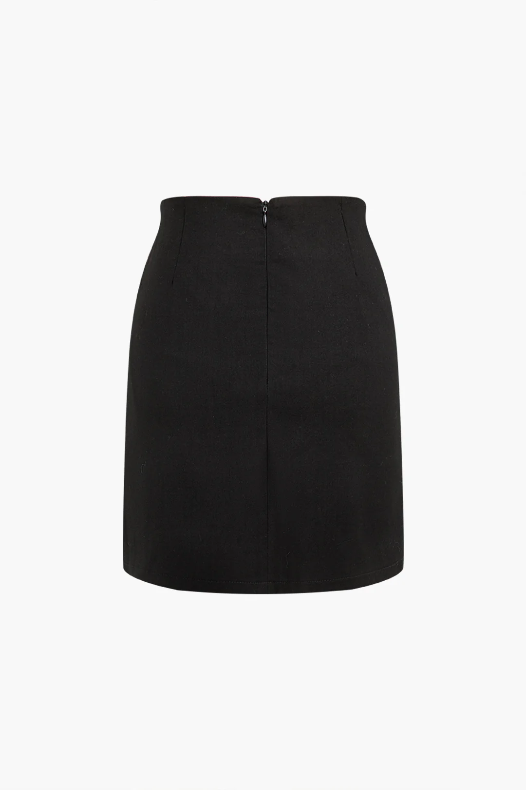 Metallic Decor Asymmetrical High Waist Skirt - Weenar