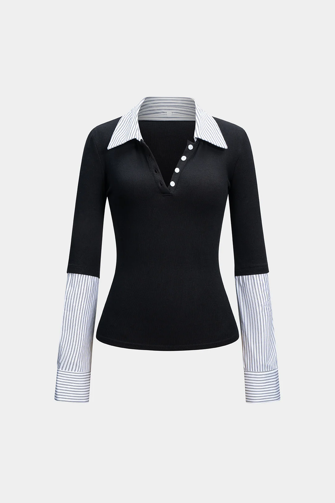 Stripes Print Long-Sleeve Shirt - Weenar