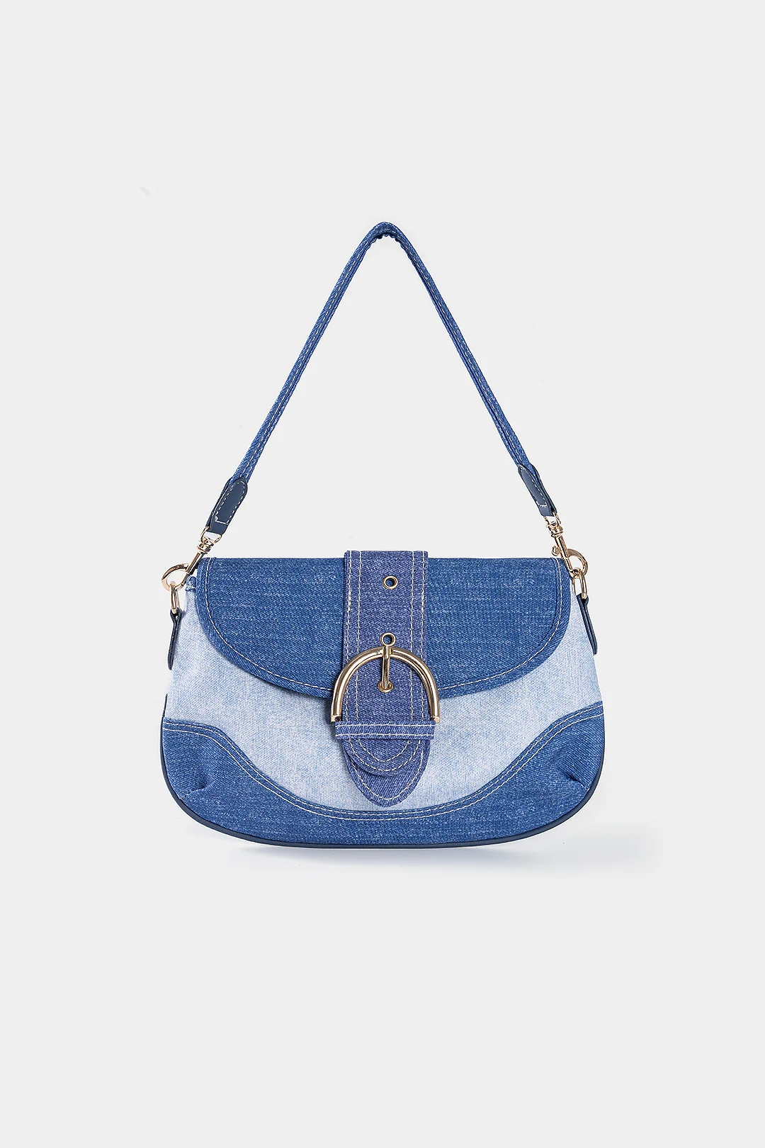 Denim Patchwork Shoulder Bag - Weenar