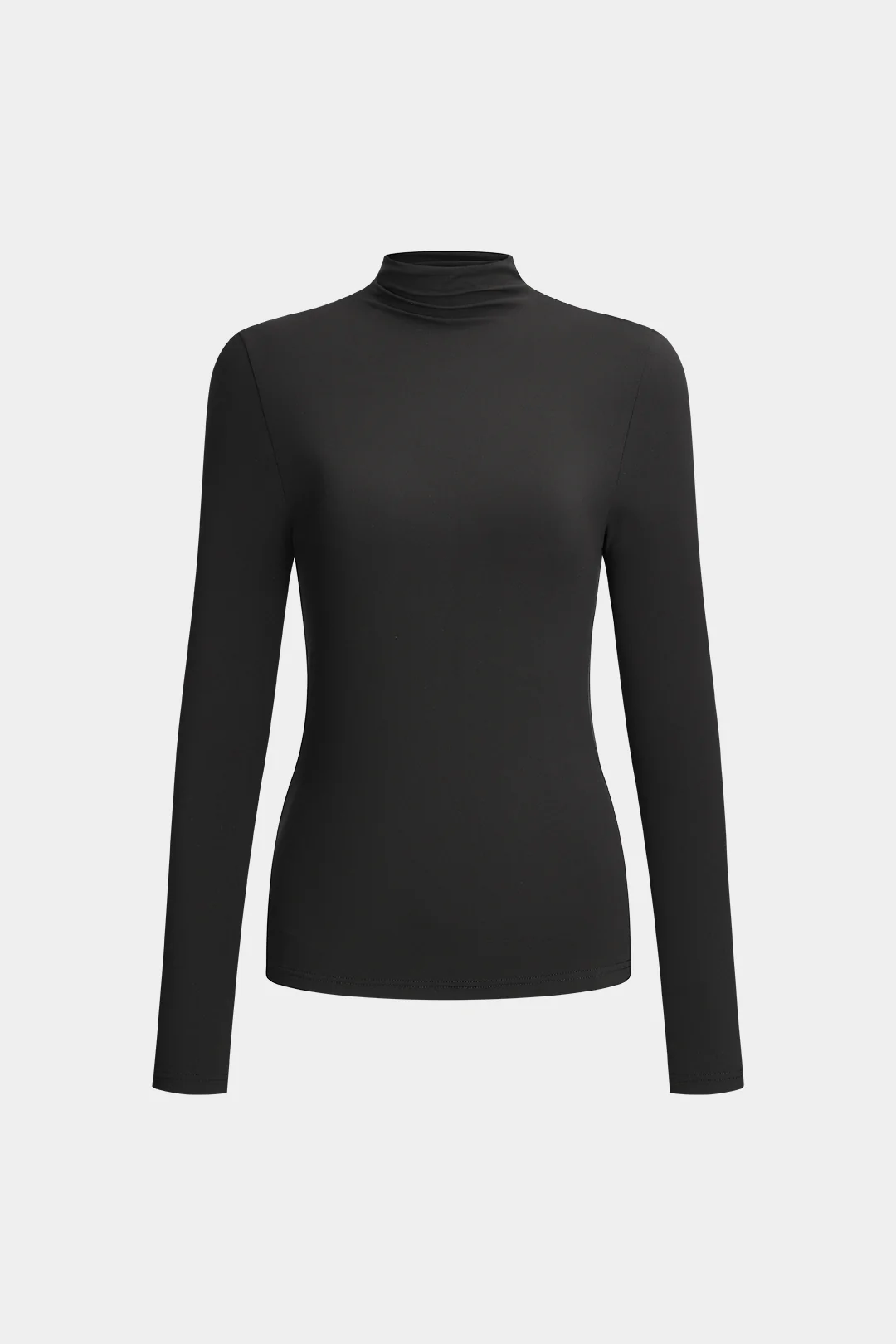Ruched Mock Neck Long-Sleeve Top - Weenar