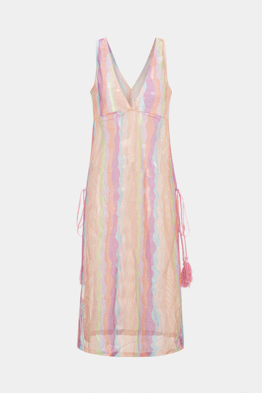 V-Neck Cut Out Tie-Up Cover Up - Weenar