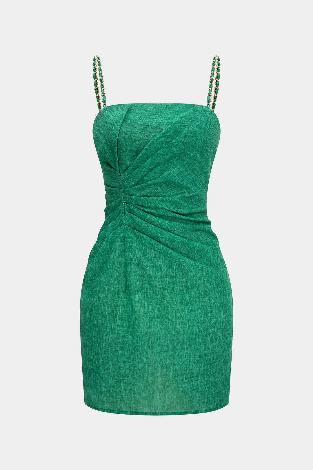 Metallic Chain Asymmetrical Sleeveless Mini Dress - Weenar