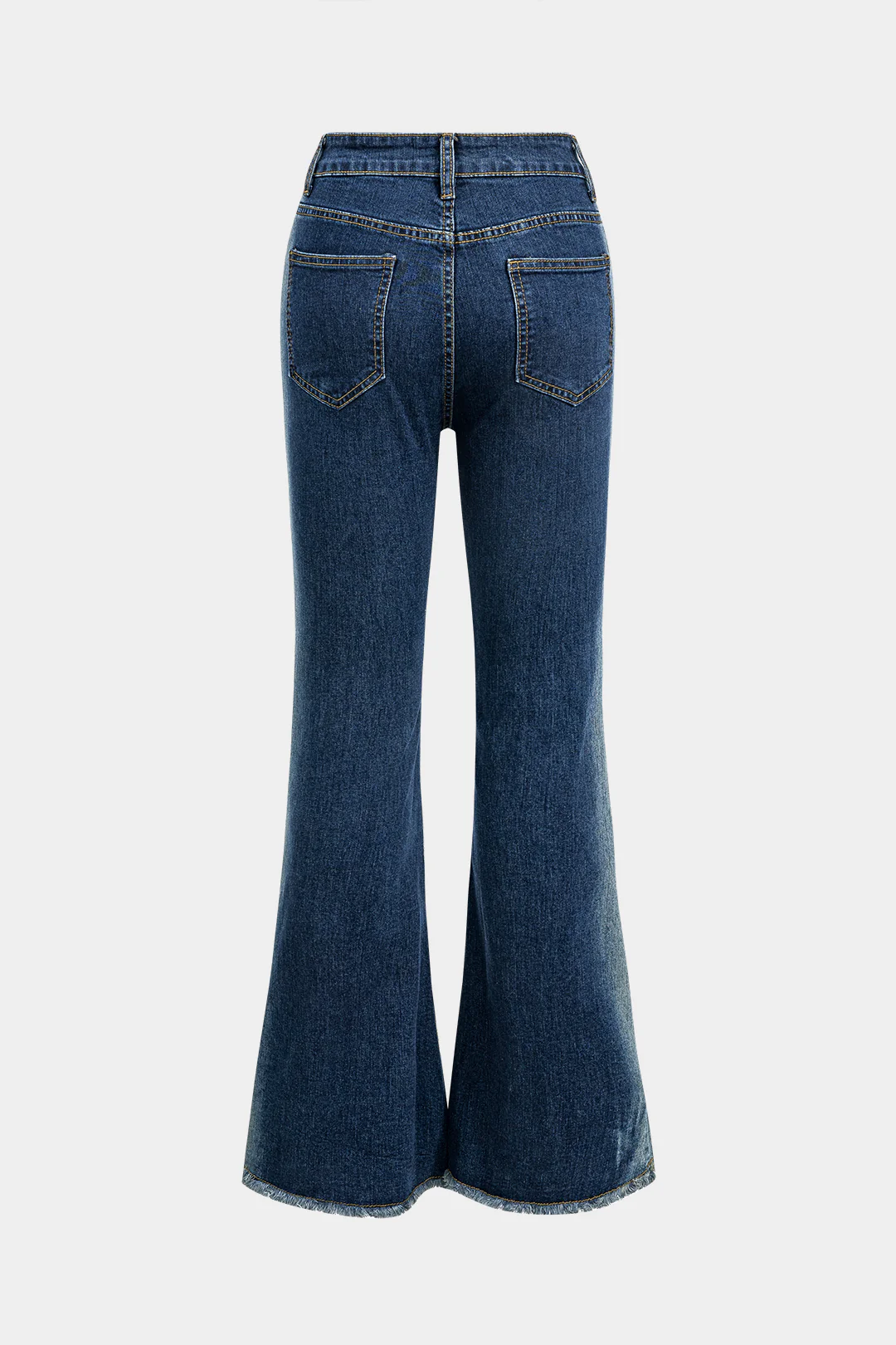 Denim Flared High Waist Patchwork Jeans - Weenar