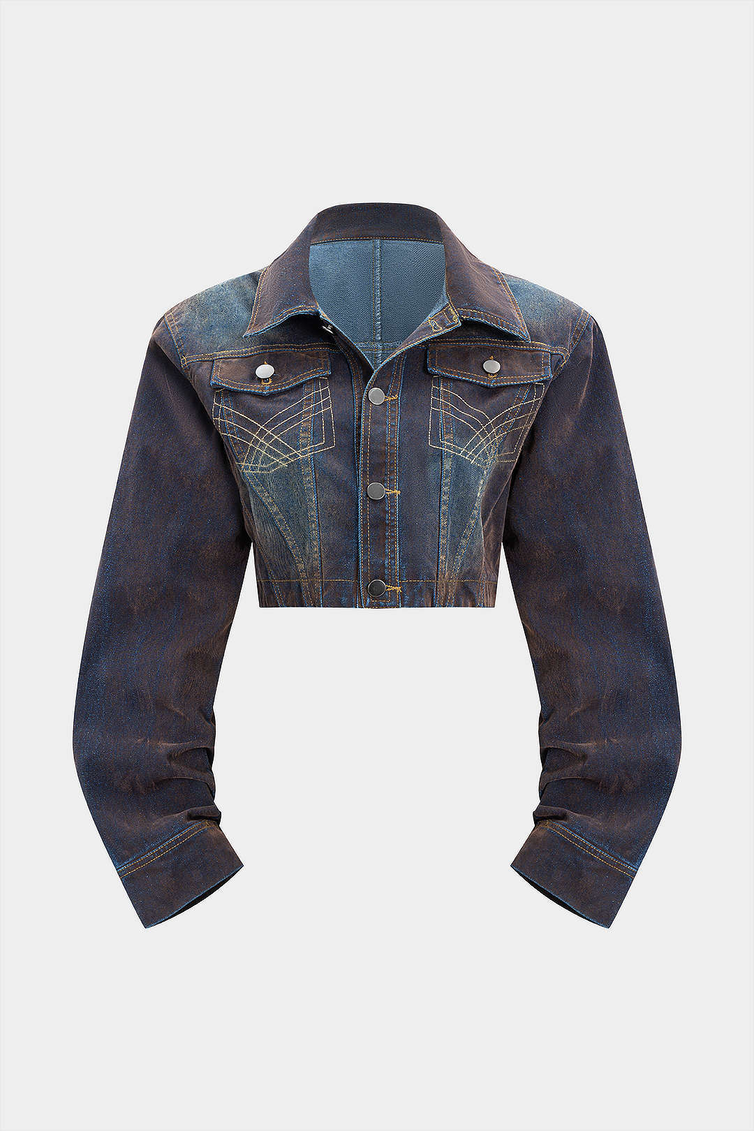 Denim Button Shoulder Pads Outerwear - Weenar