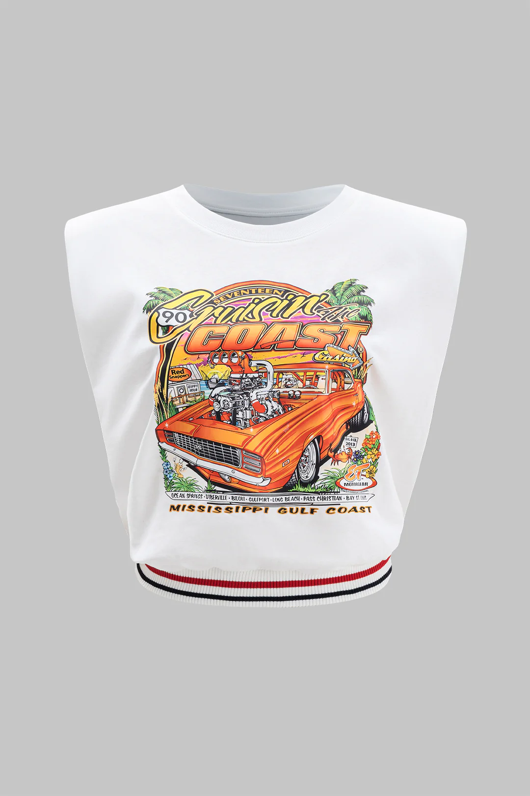 Car Print  Round Neck Sleeveless T-Shirt - Weenar
