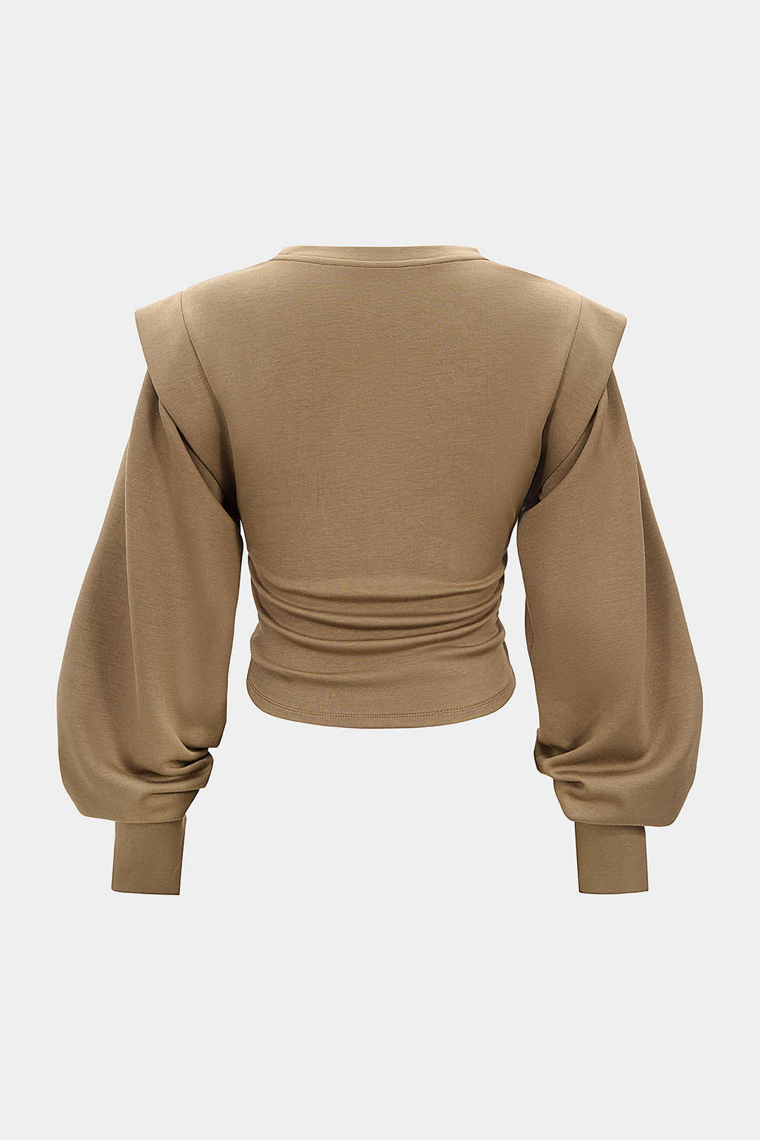 Ruched Round Neck Long Sleeve Sweatshirt - Weenar