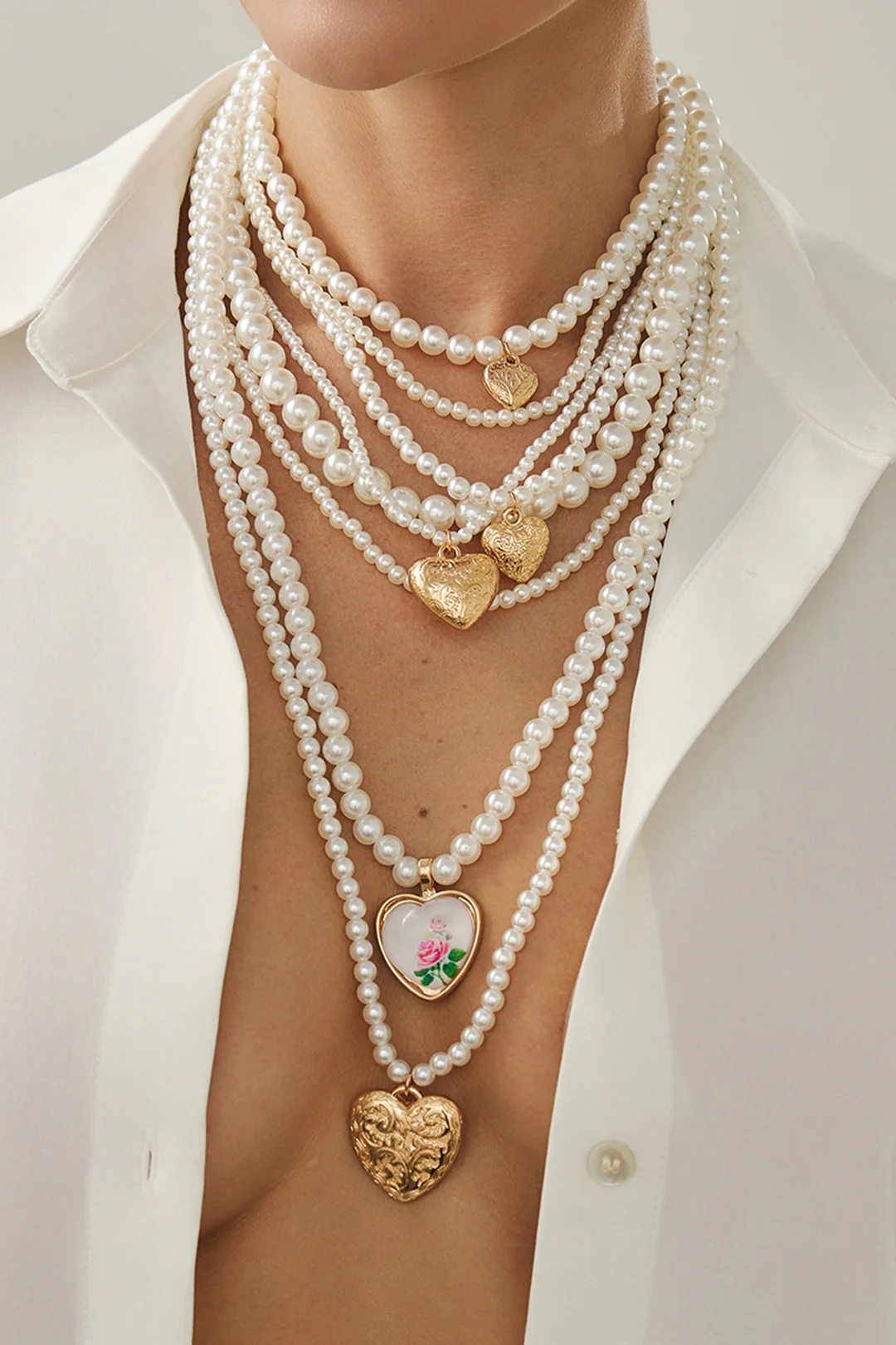 Pearl Heart Pendant Necklace - Weenar