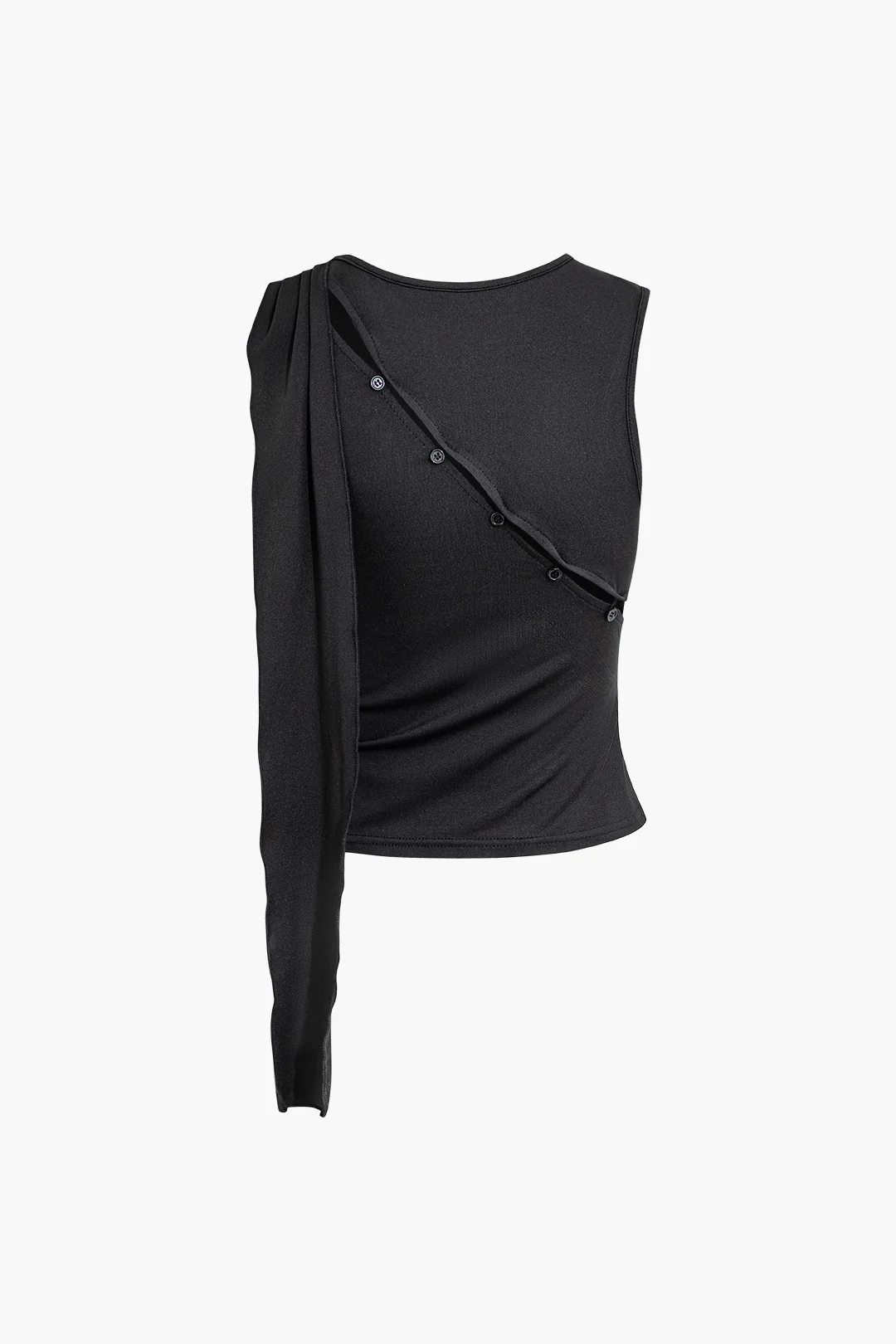 Button Tie-Up Sleeveless Tank Top - Weenar