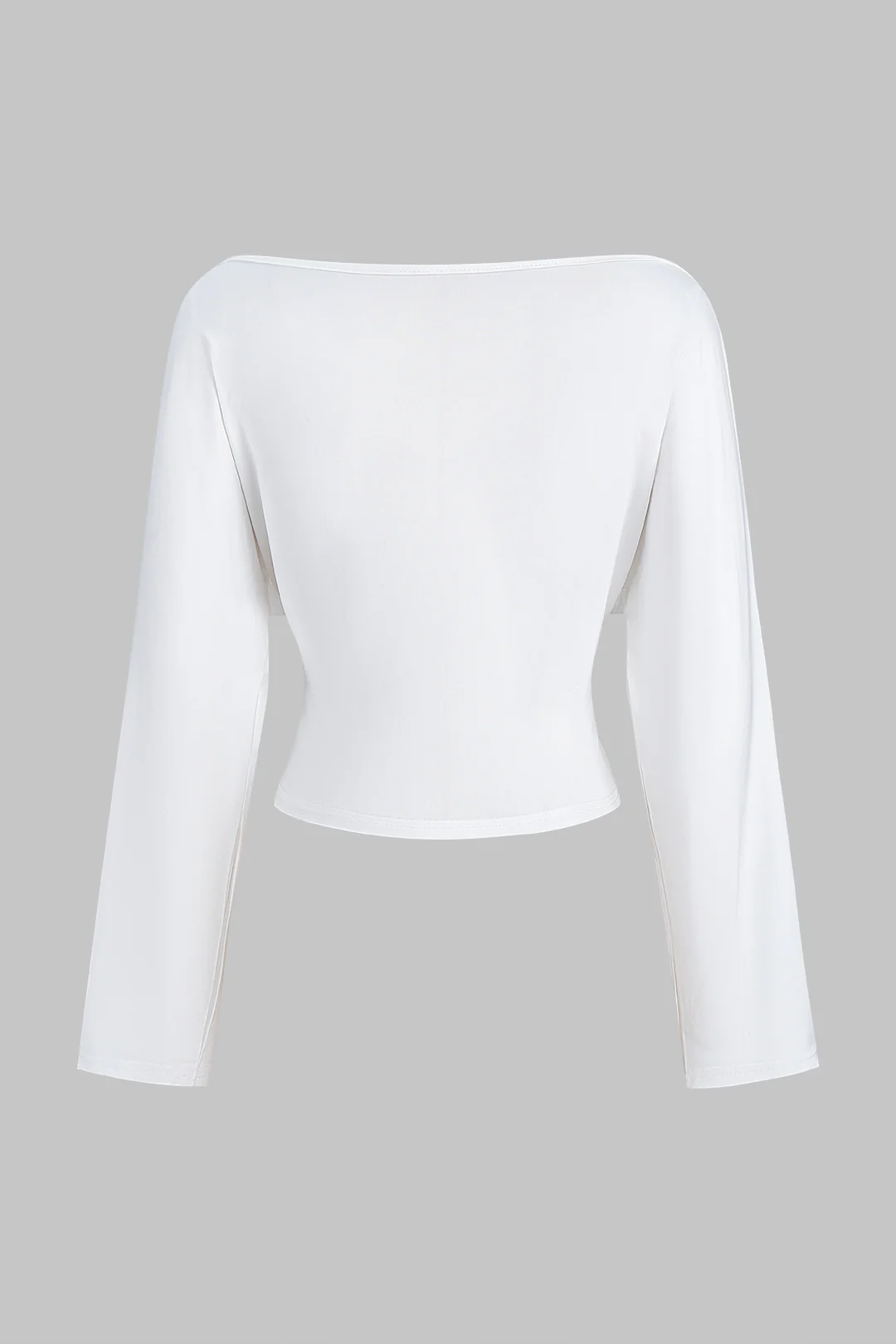 Draped Cowl Neck Ruched Long-Sleeve Top - Weenar