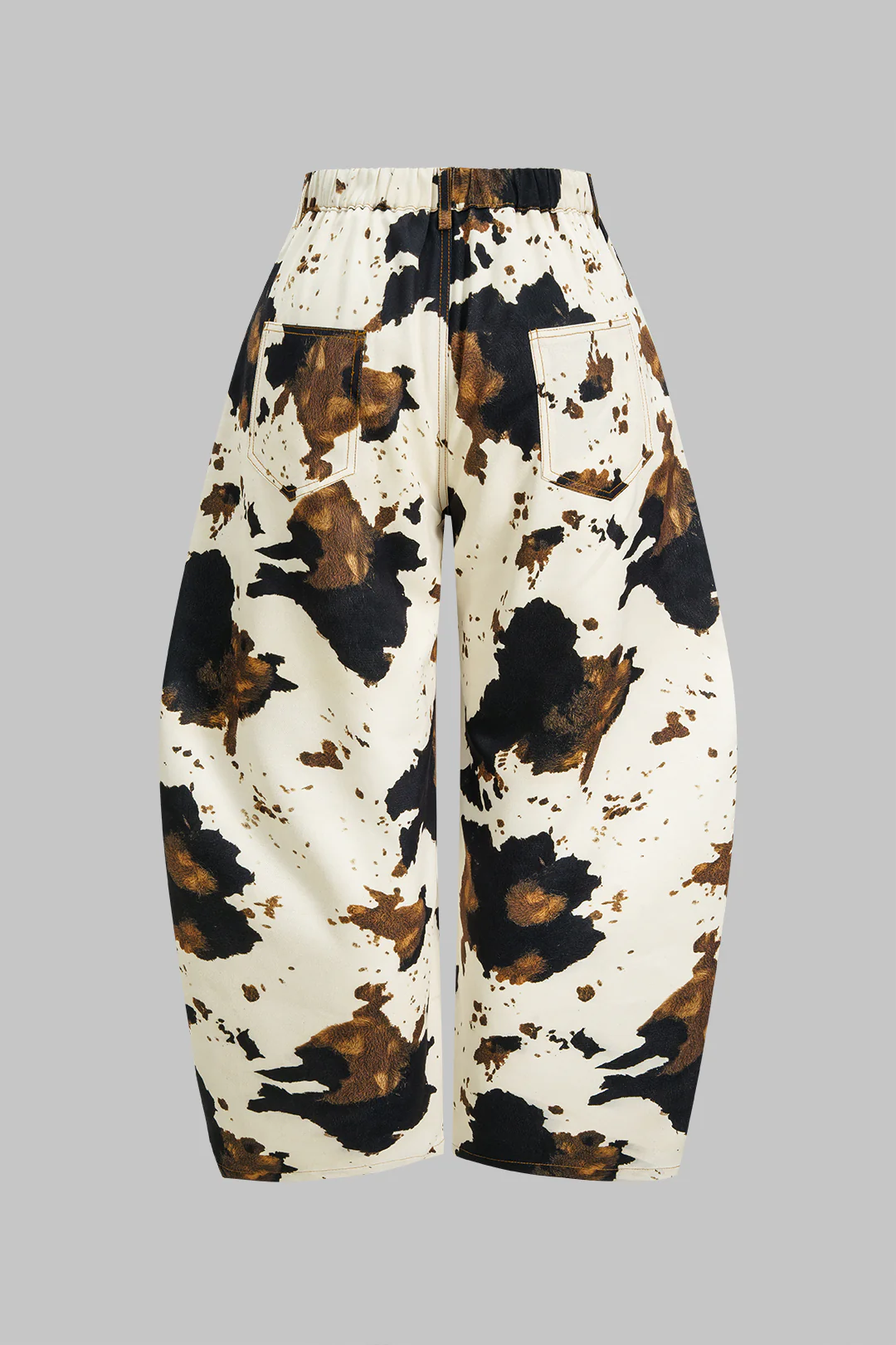 Plus Size Splatter Contrast Print Button Wide Leg Pants - Weenar