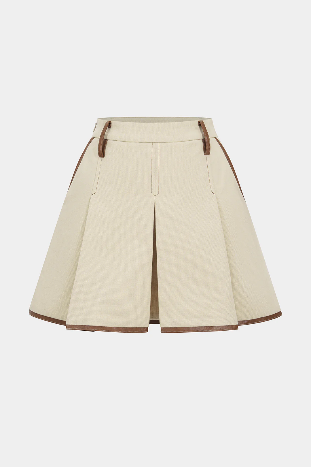 Contrast Pleated  Mini Skirt - Weenar