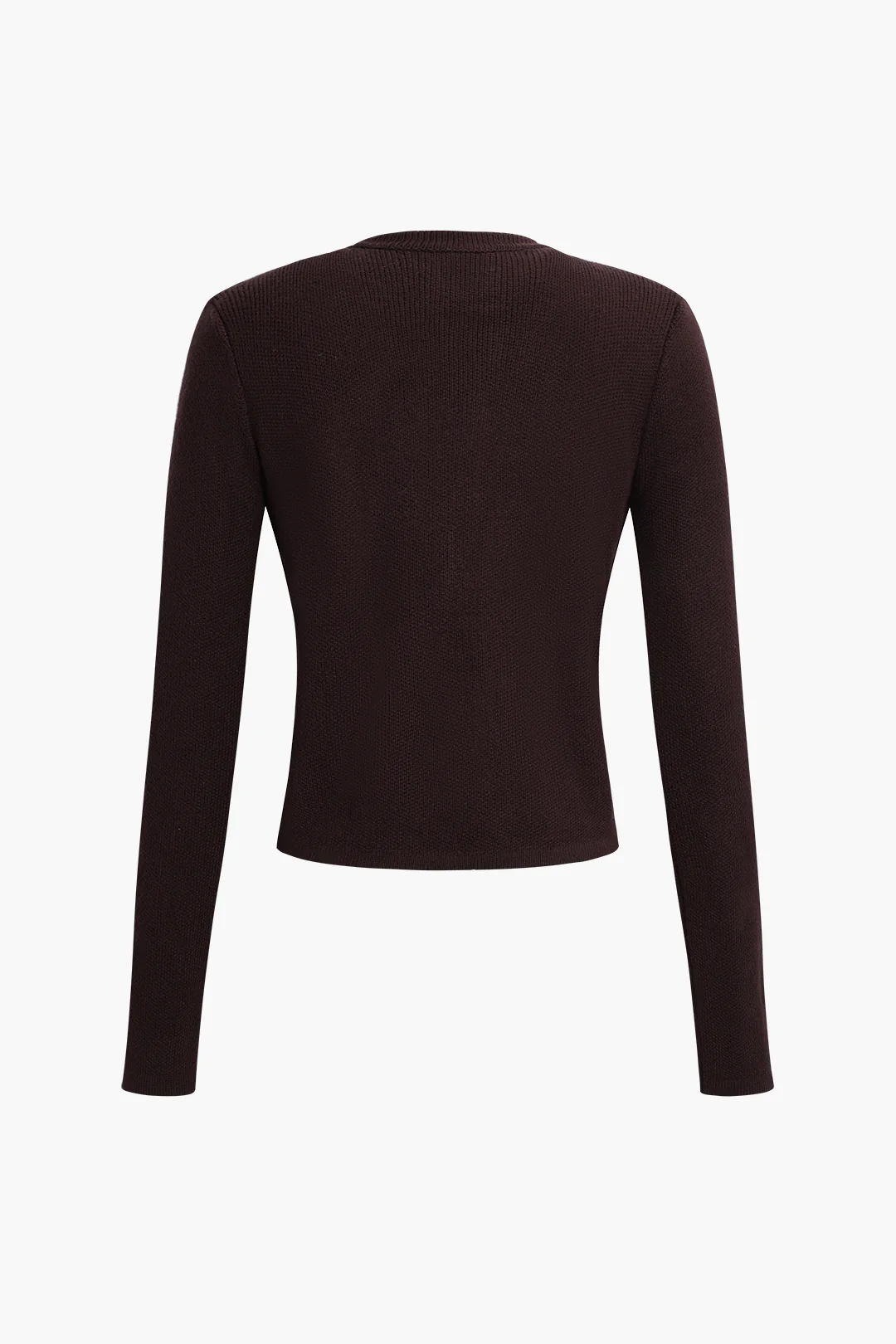 Knit Button Pocket Long Sleeve Cardigan - Weenar