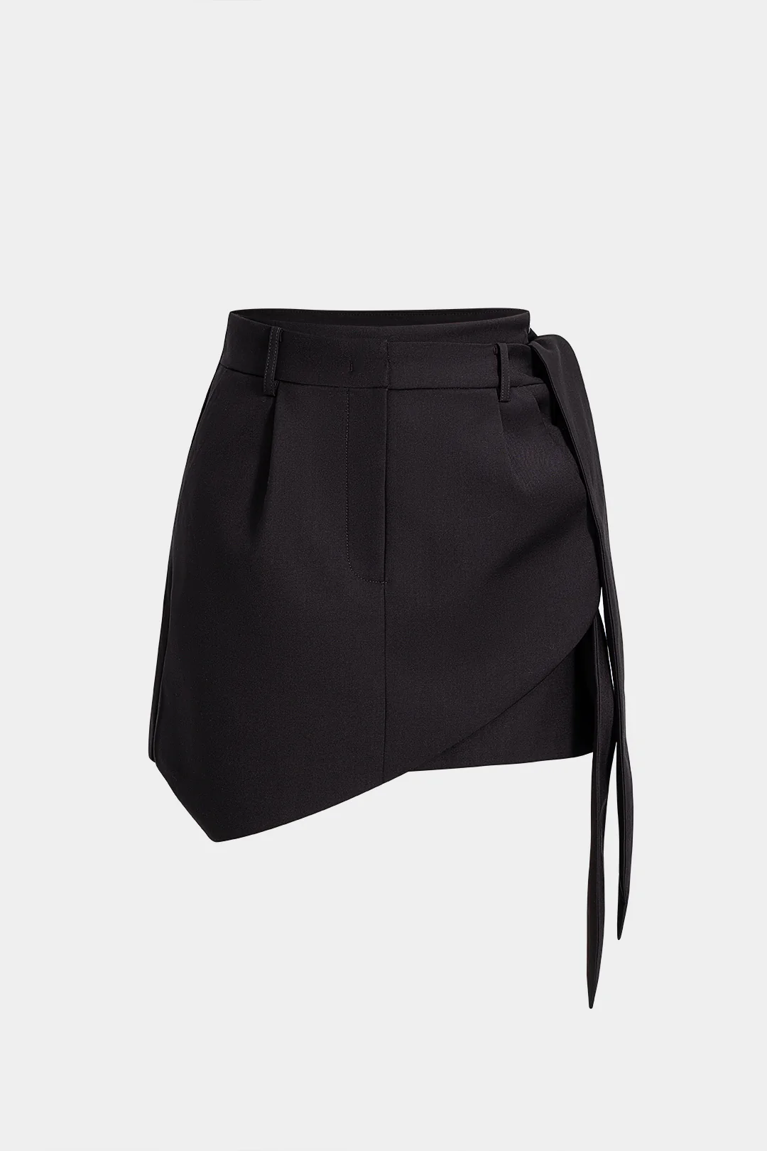 Zipper Tie-Up Mini Skirt - Weenar