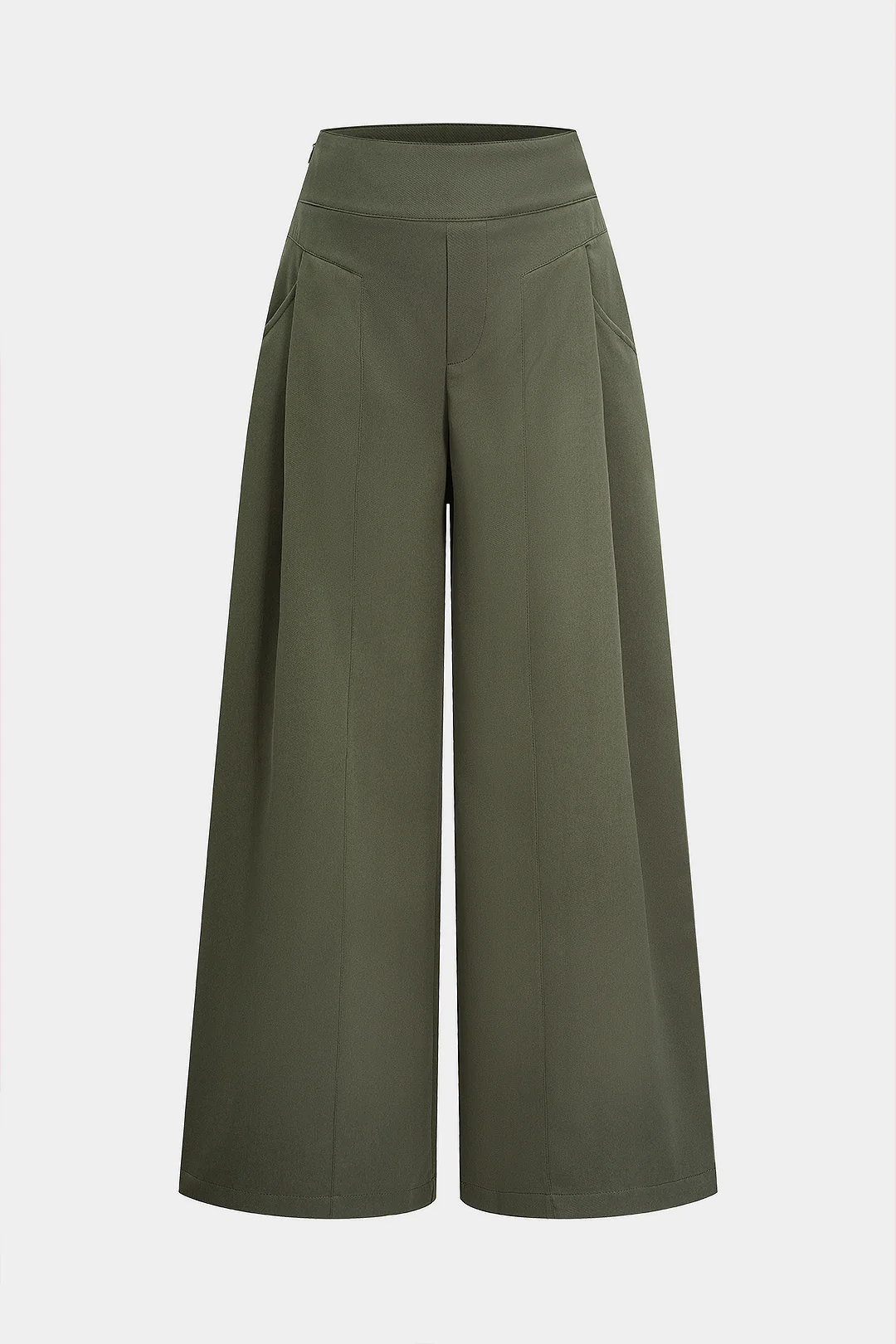 Pocket High Waist Wide Leg Trousers - Weenar