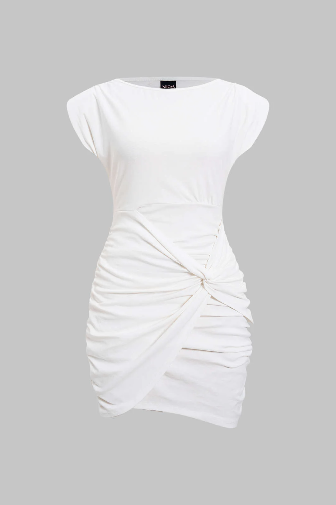 Ruched Twist Knot  Mini Dress - Weenar
