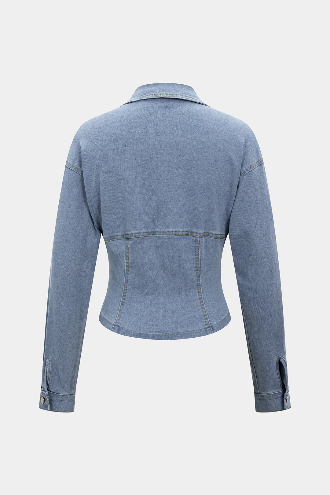 Denim Lapel Zipper Outerwear - Weenar