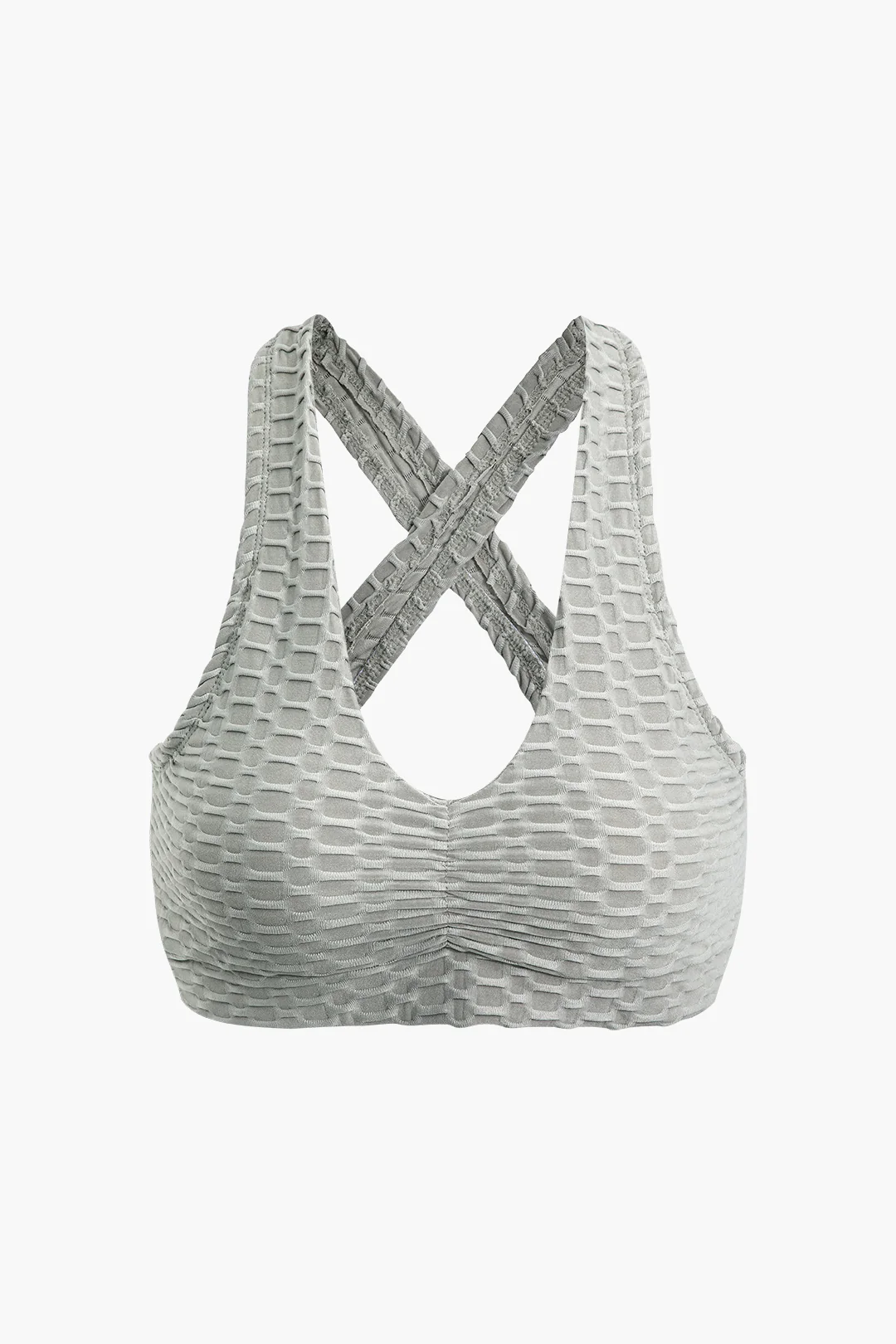 Crossed Backless Sports Bra - Weenar
