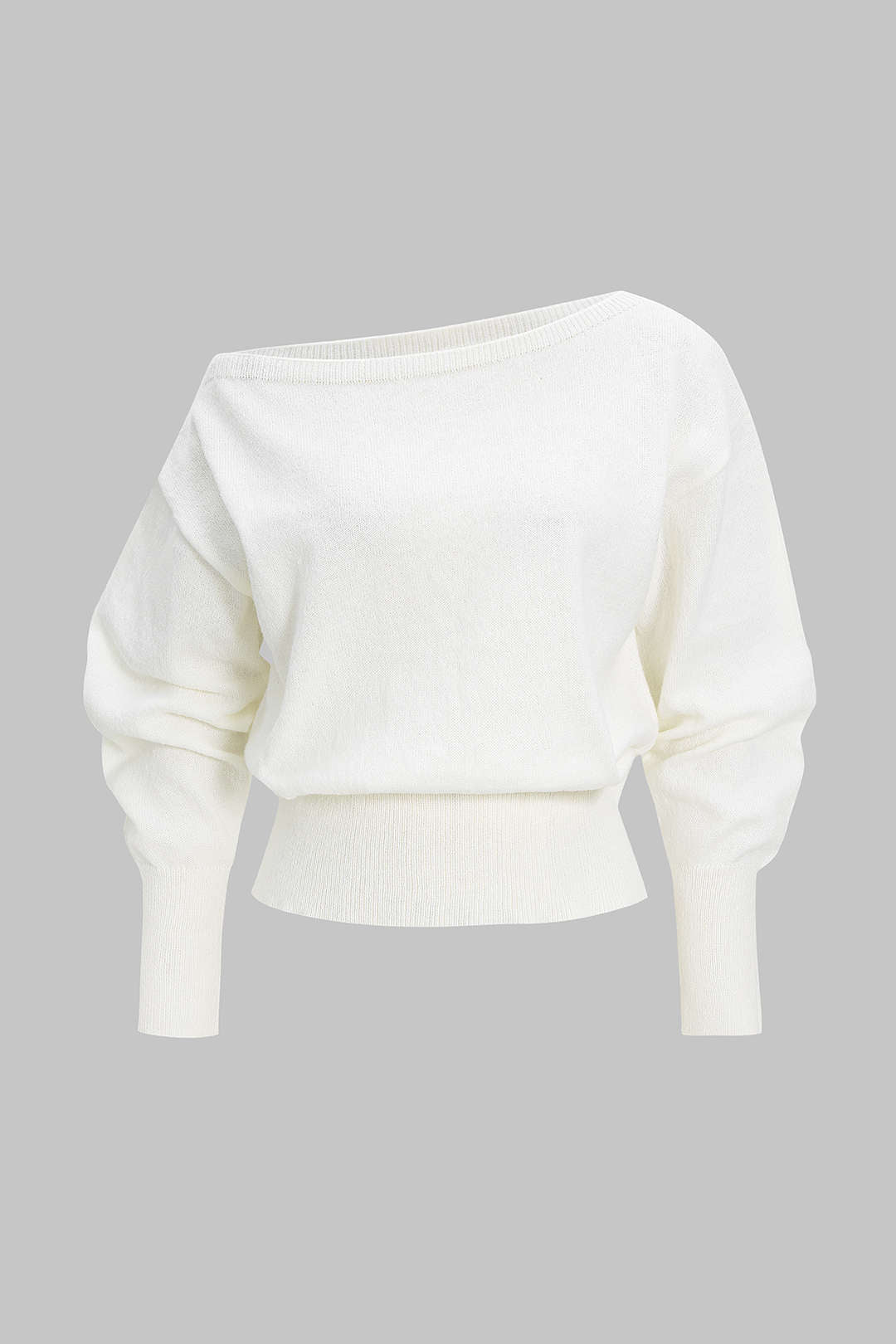 Knit Asymmetrical Long-Sleeve Top - Weenar